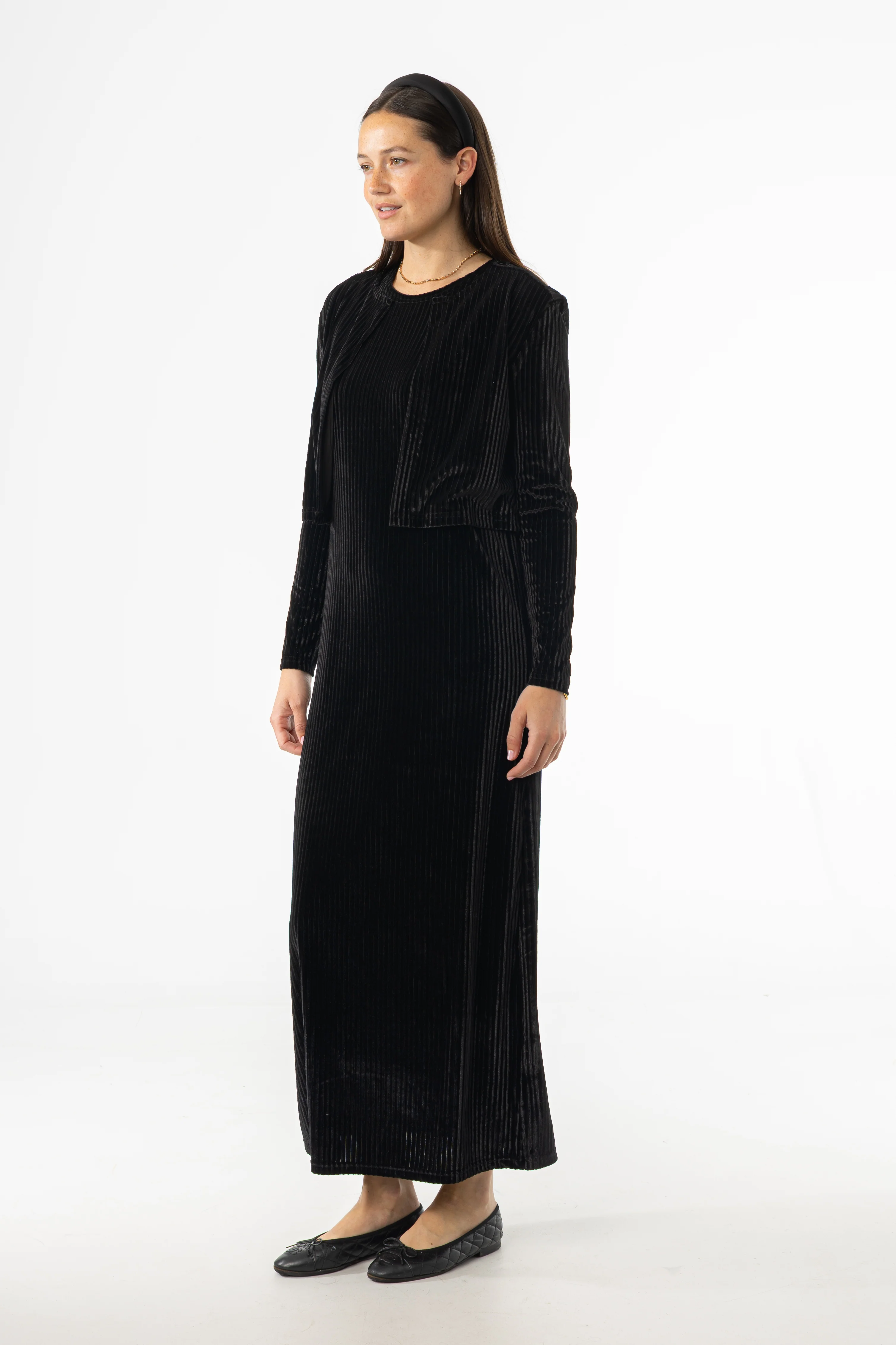 Black Ribbed Velour Jumper - Image 3