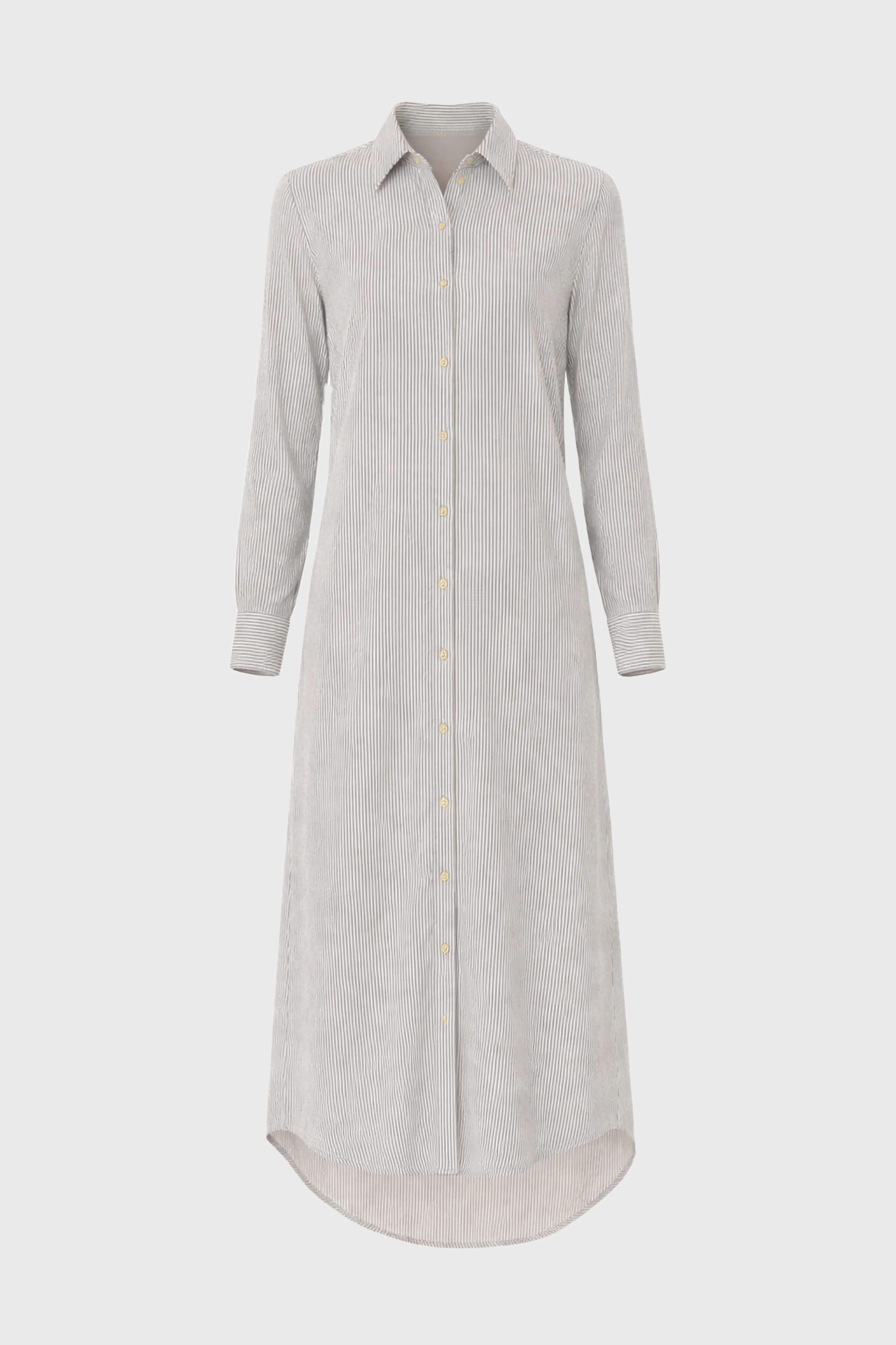 Black Seersucker Striped Maxi Shirt Dress - Image 6