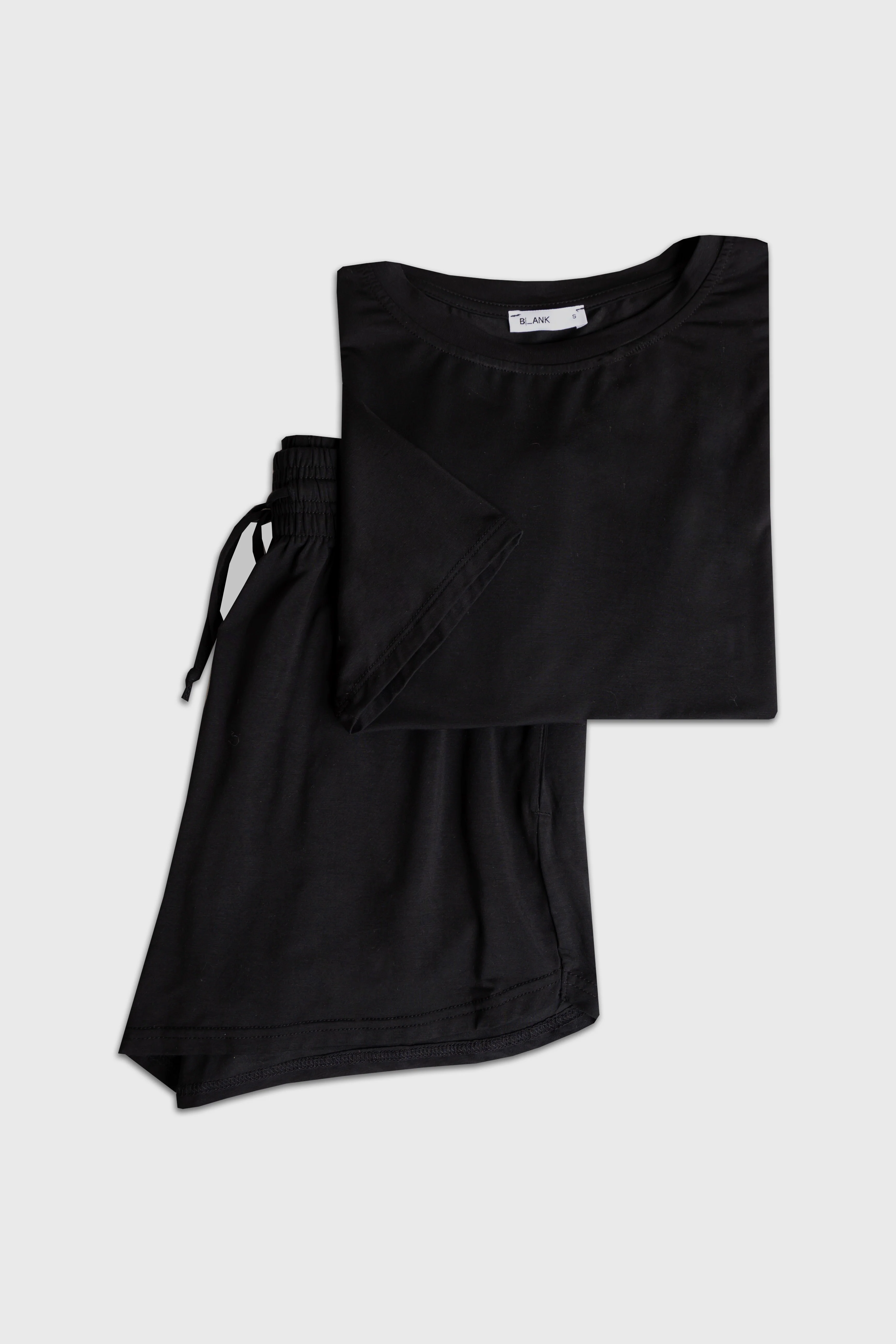 Black Short Sleeve Top and Shorts - Image 5