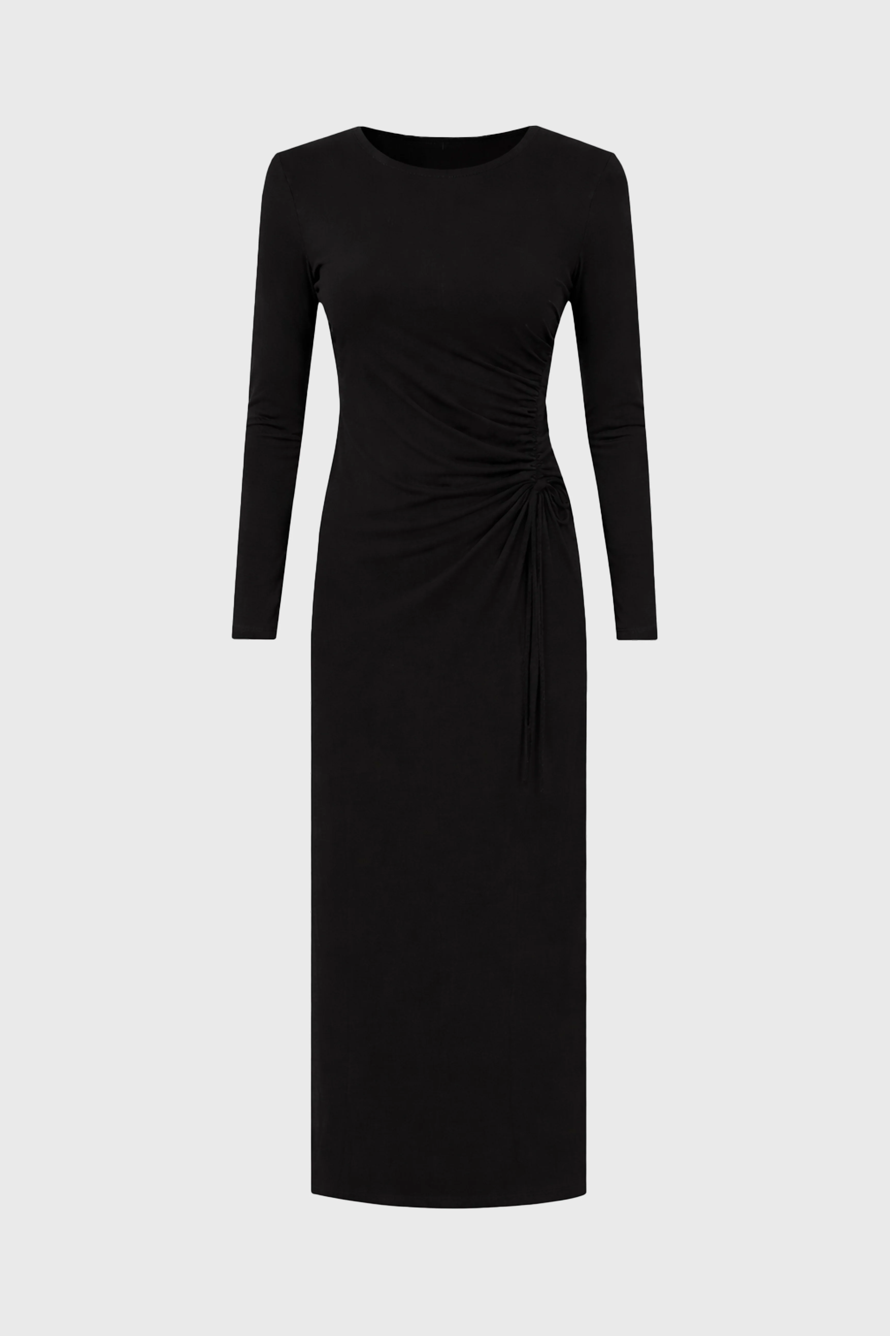 Black Side Ruched Maxi Dress - Image 6