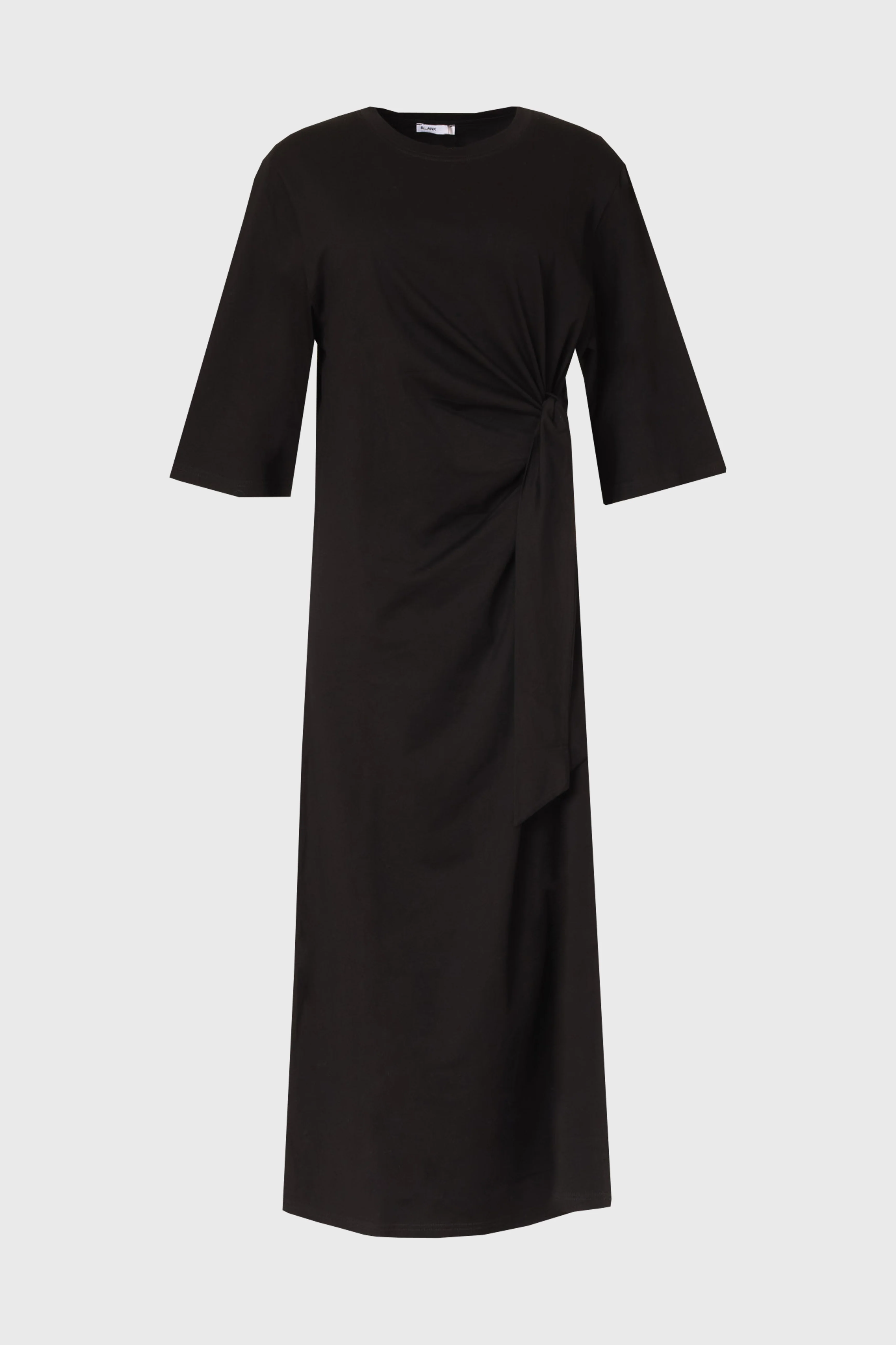 Black Side Tie T-Shirt Maxi Dress - Image 6