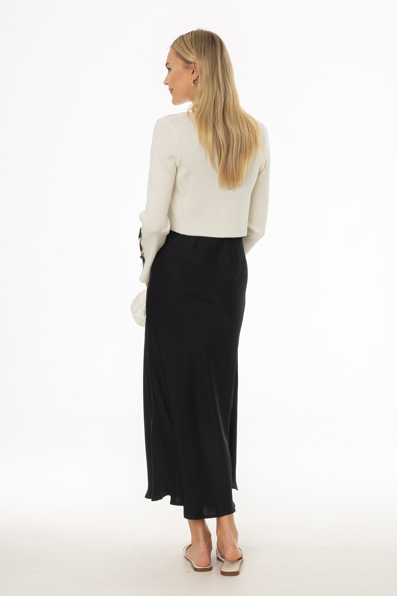 Black Silk Feel Slip Dress - Image 4