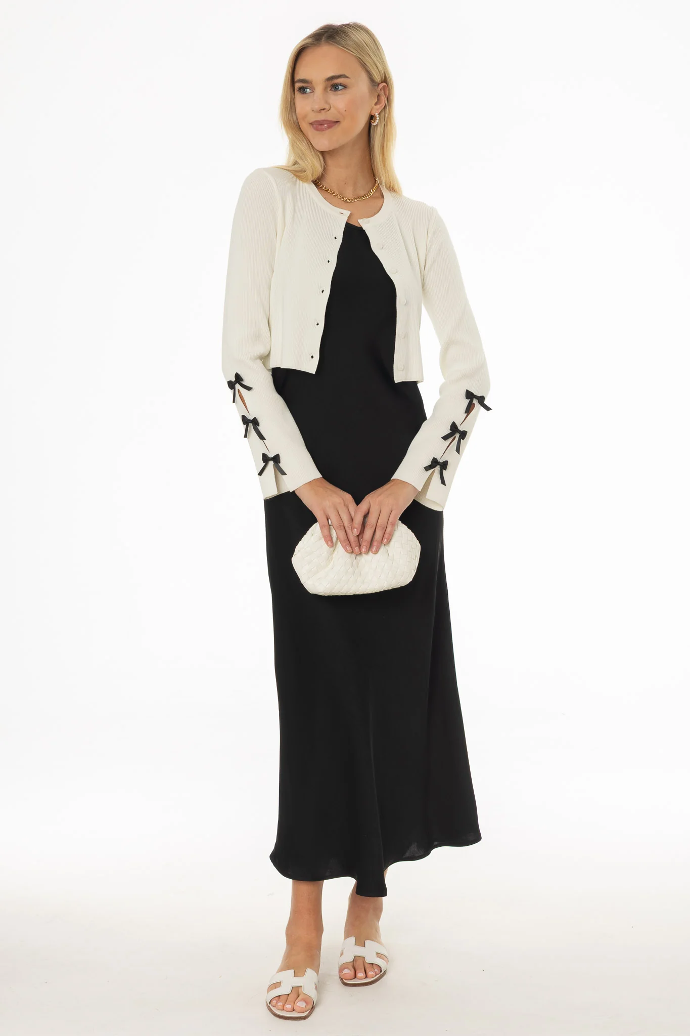 Black Silk Feel Slip Dress - Image 5