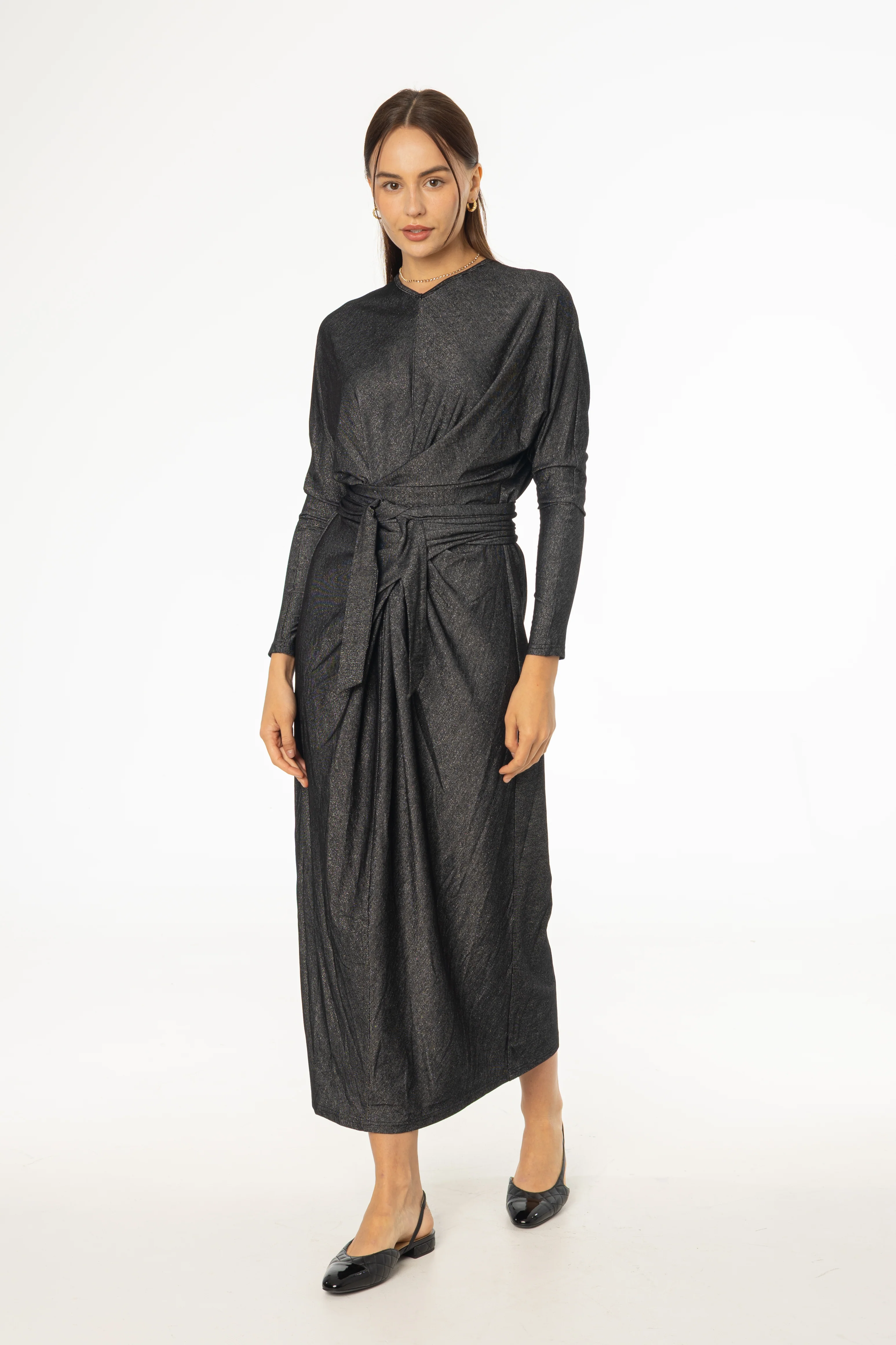 Black Sparkle Tie Wrap Maxi - Image 2