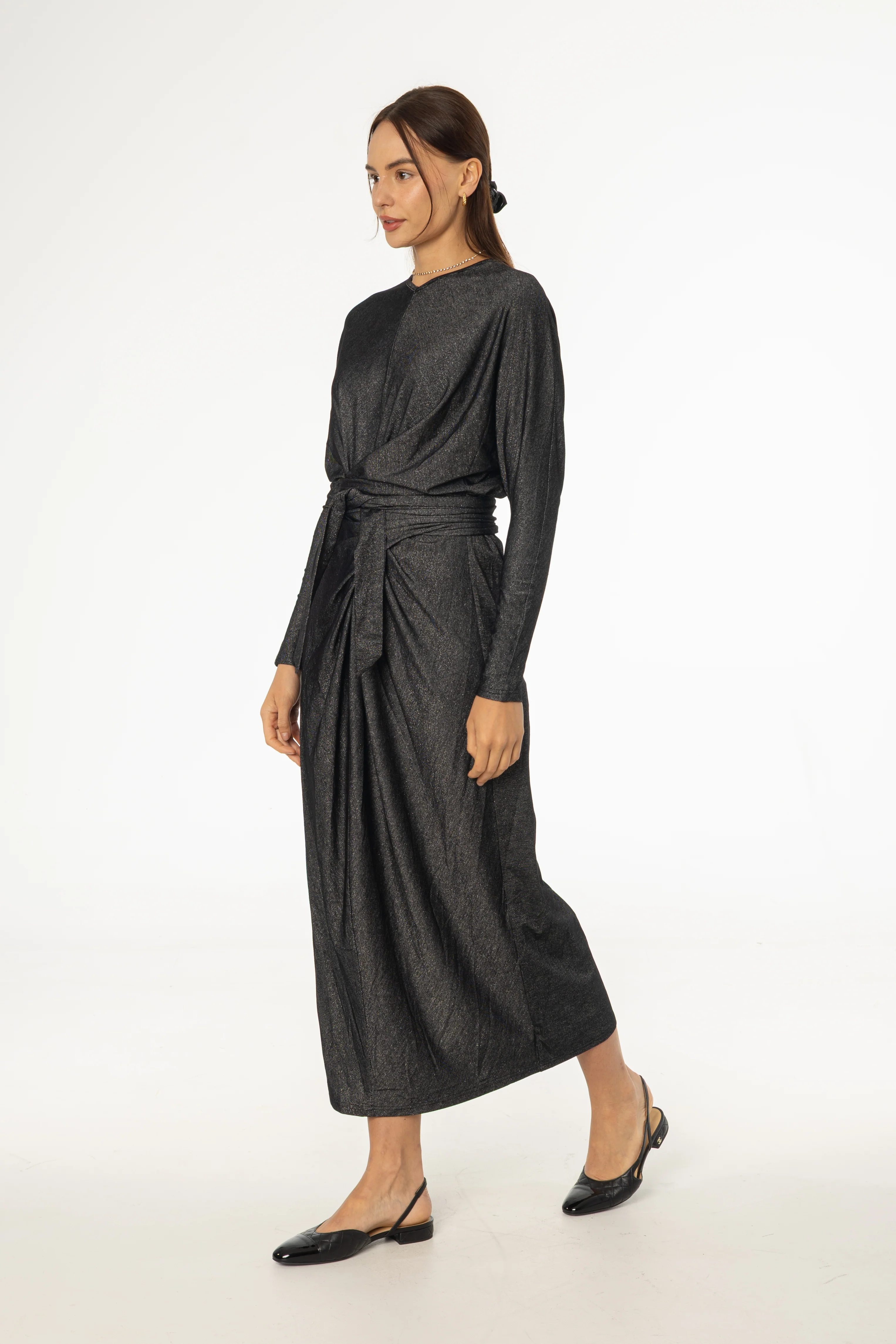 Black Sparkle Tie Wrap Maxi - Image 3