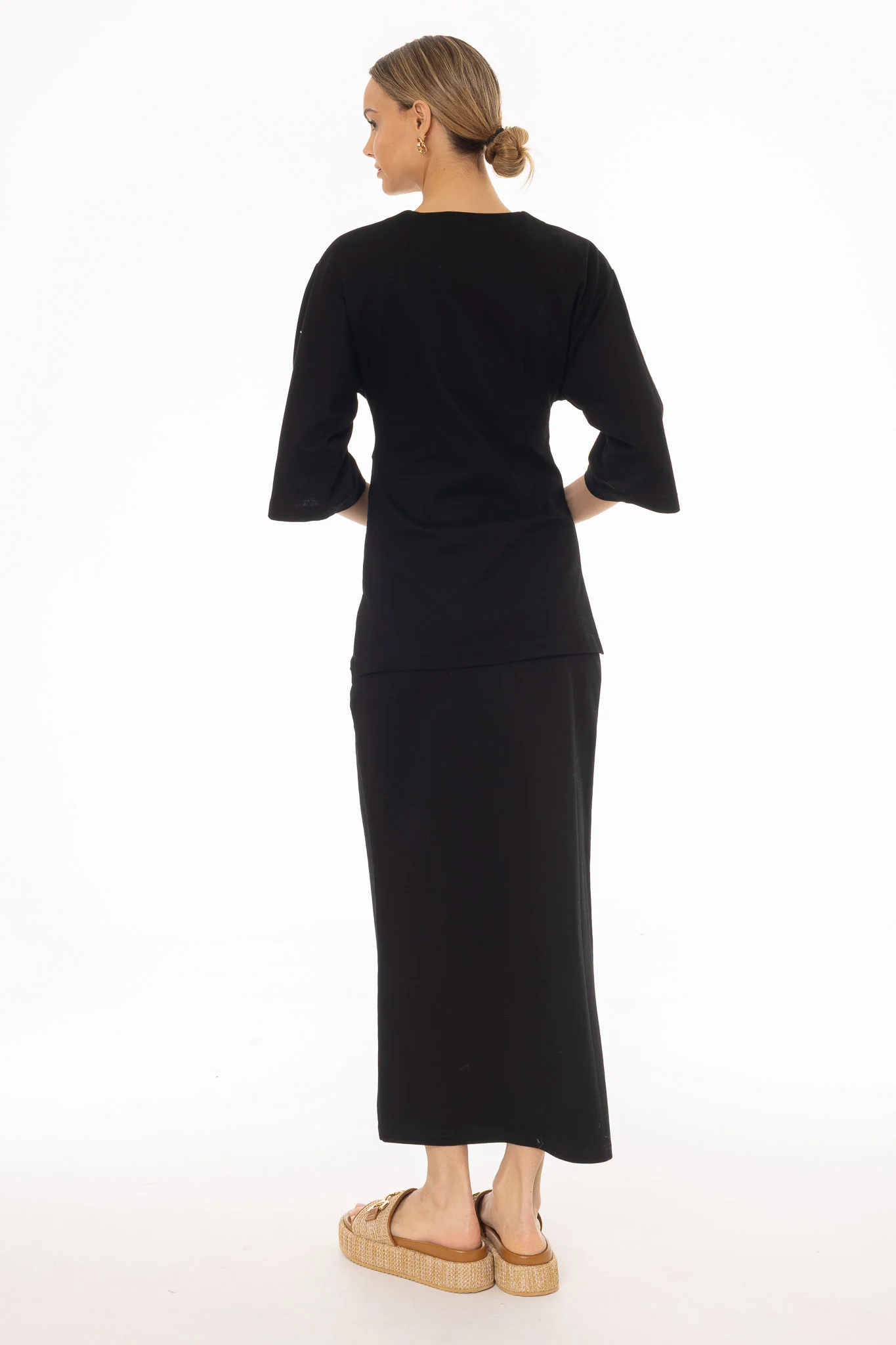 Black Textured Skirt Legging - Image 3