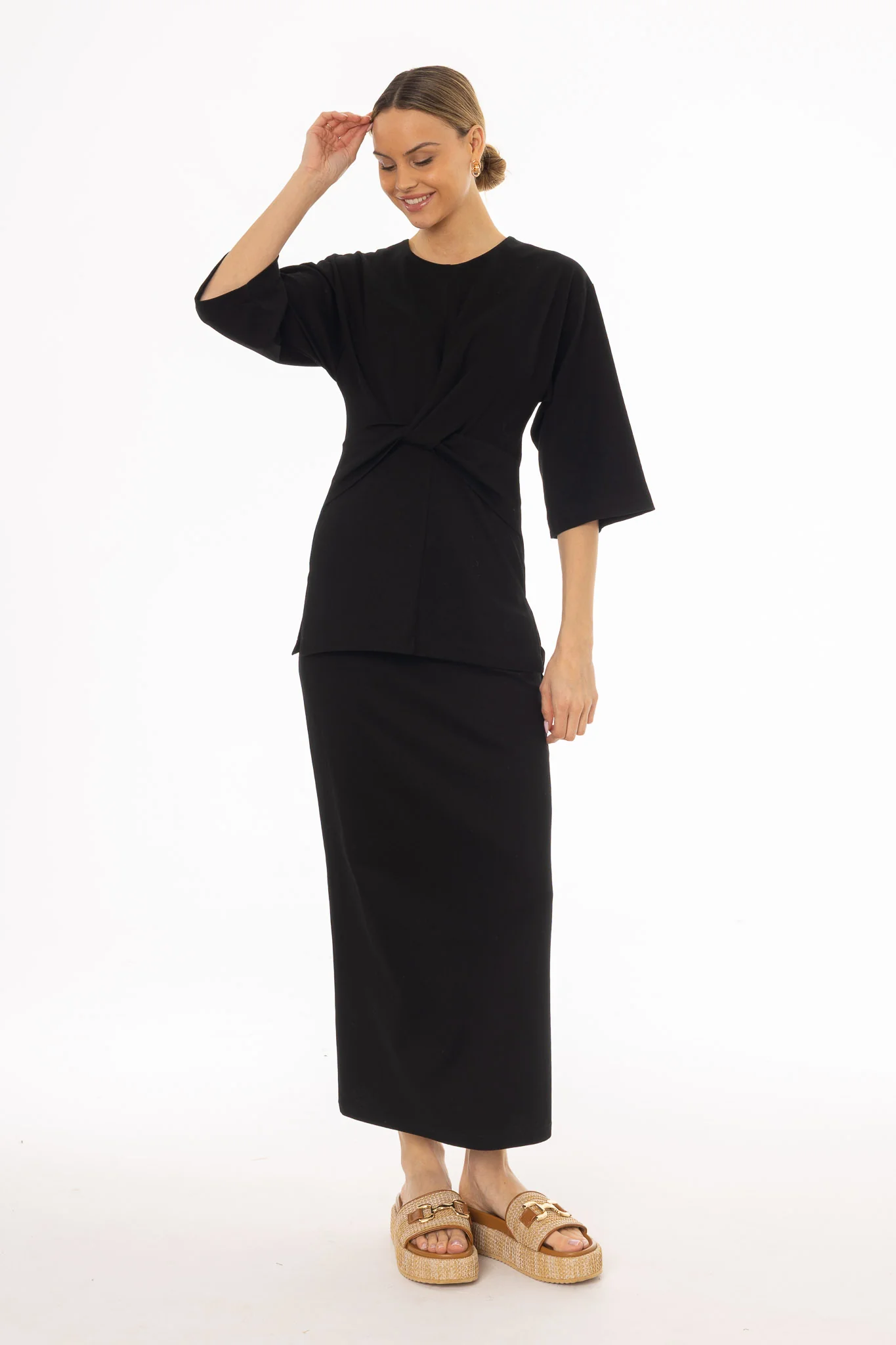 Black Textured Skirt Legging - Image 5