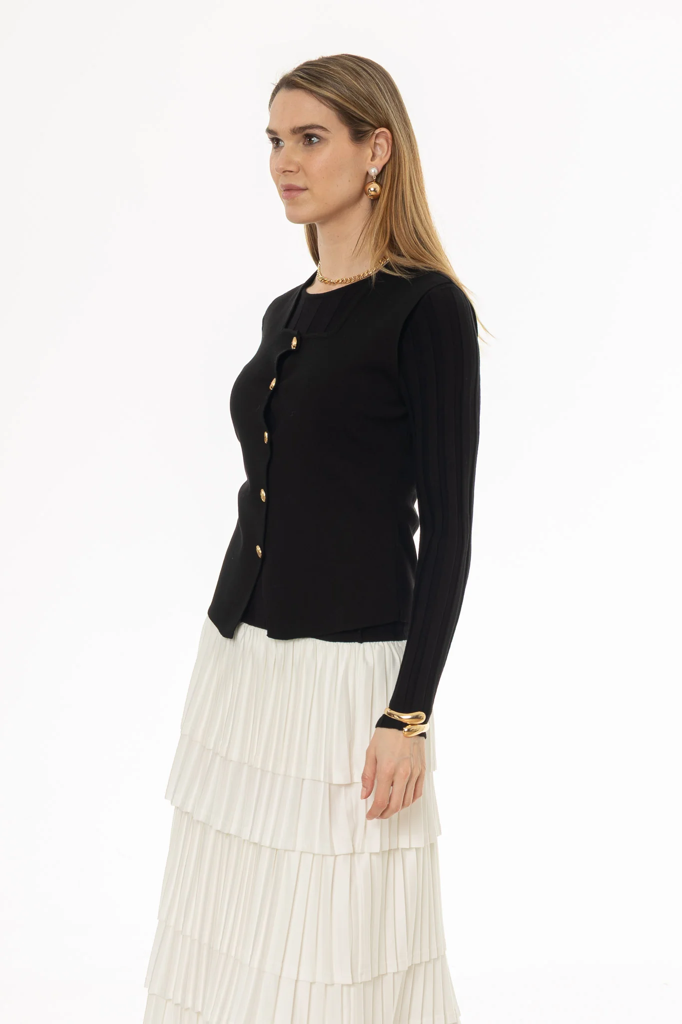 Black Thin Knit Overlay - Image 3