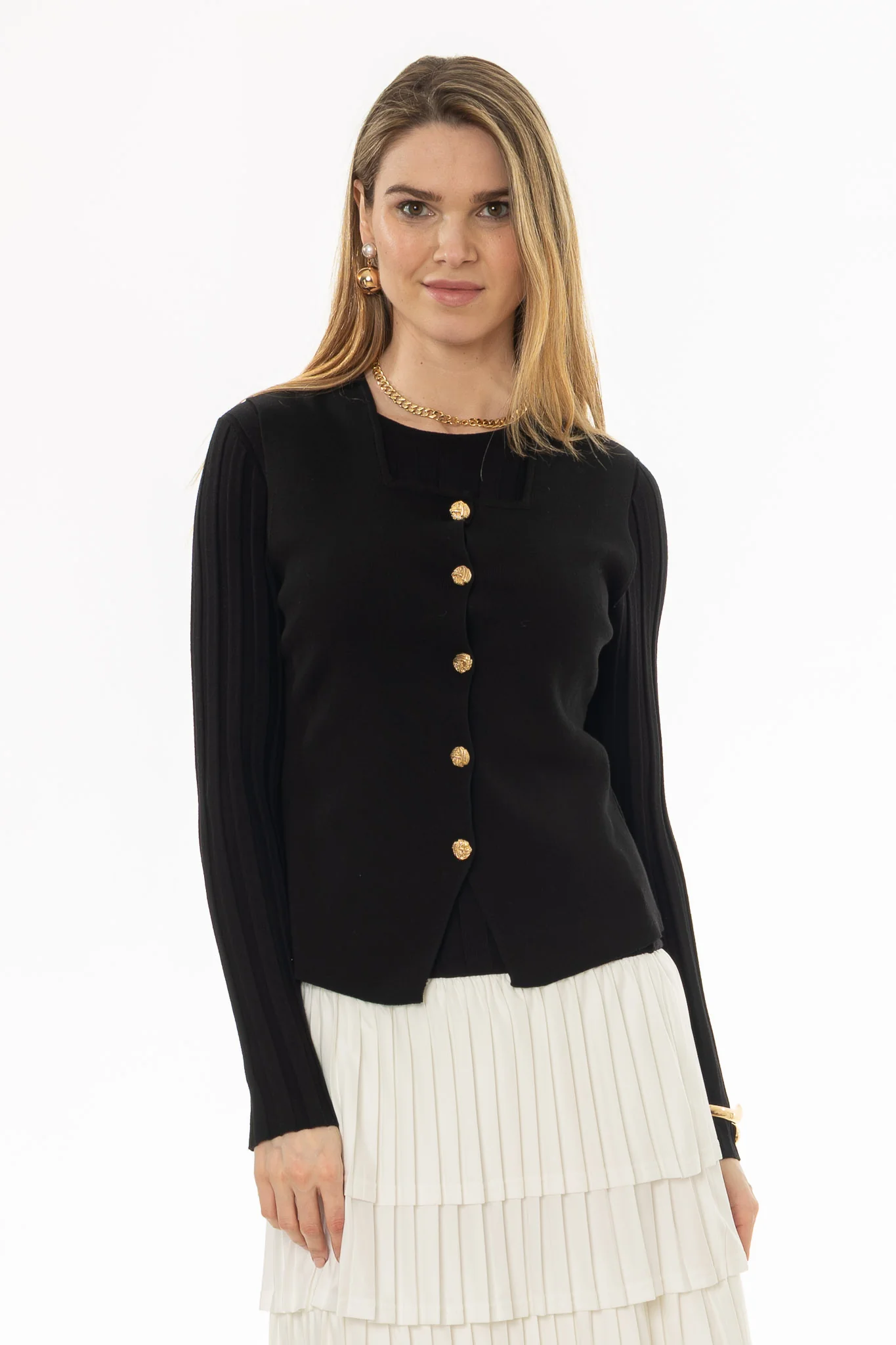 Black Thin Knit Overlay - Image 5