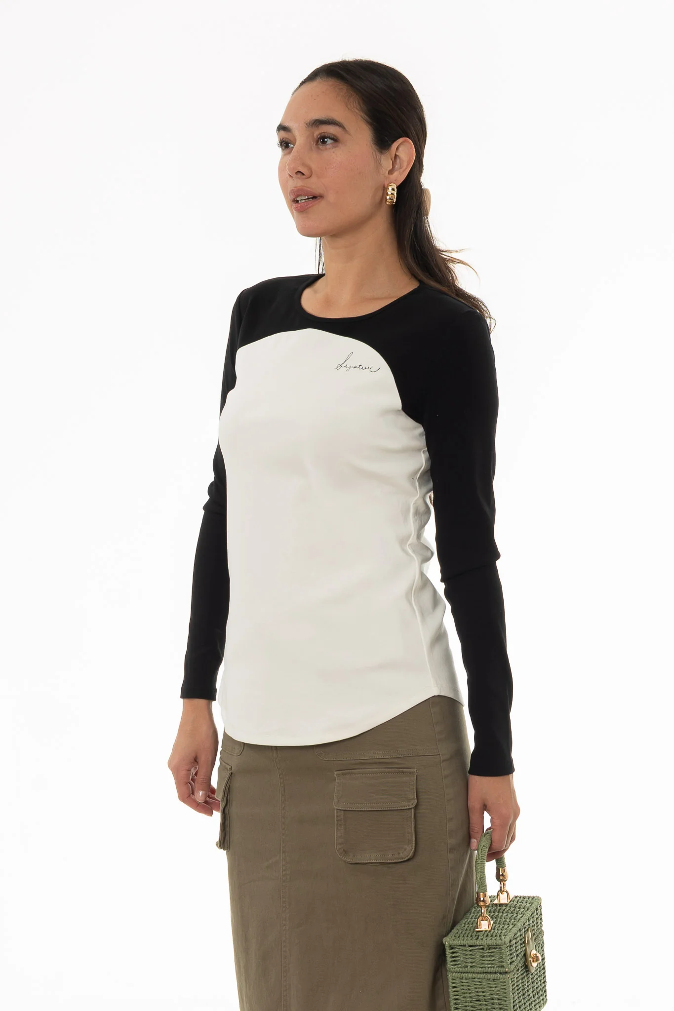 Black Two Tone Signature T-Shirt - Image 3