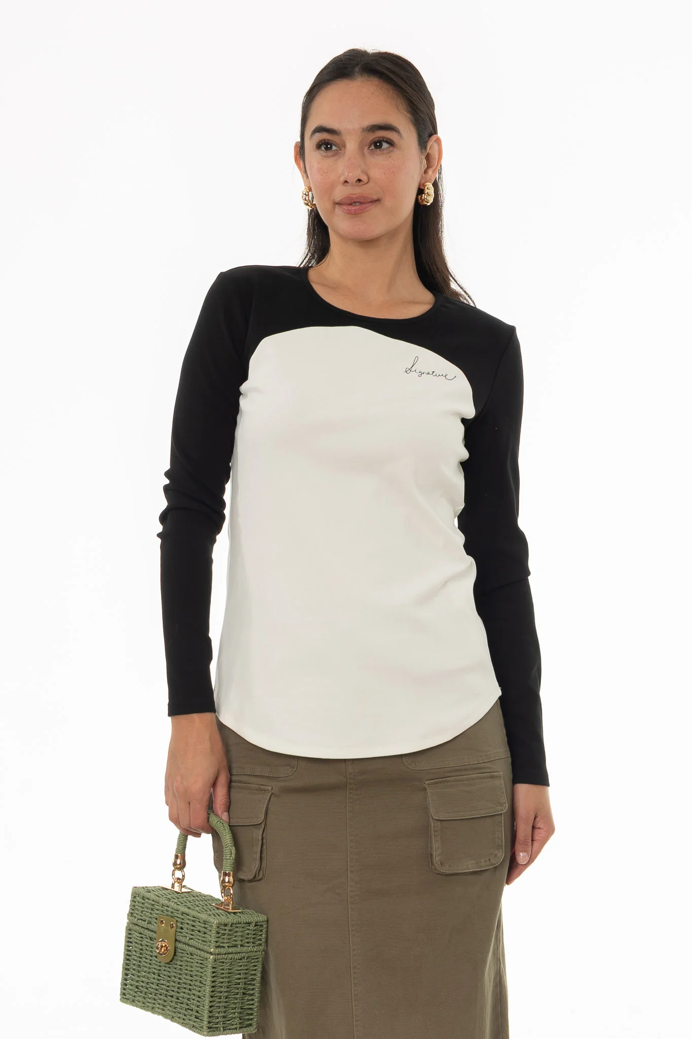 Black Two Tone Signature T-Shirt - Image 5