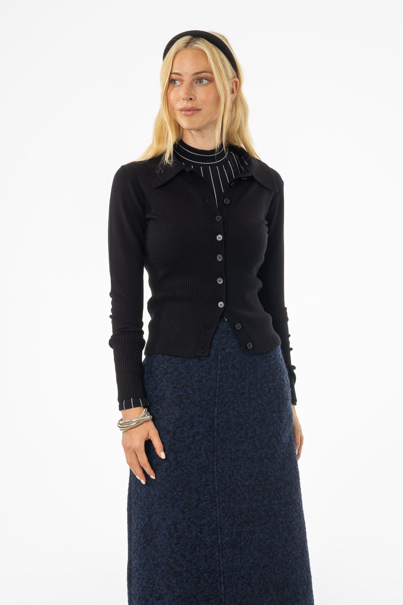 Black Waisted Cardigan - Image 5