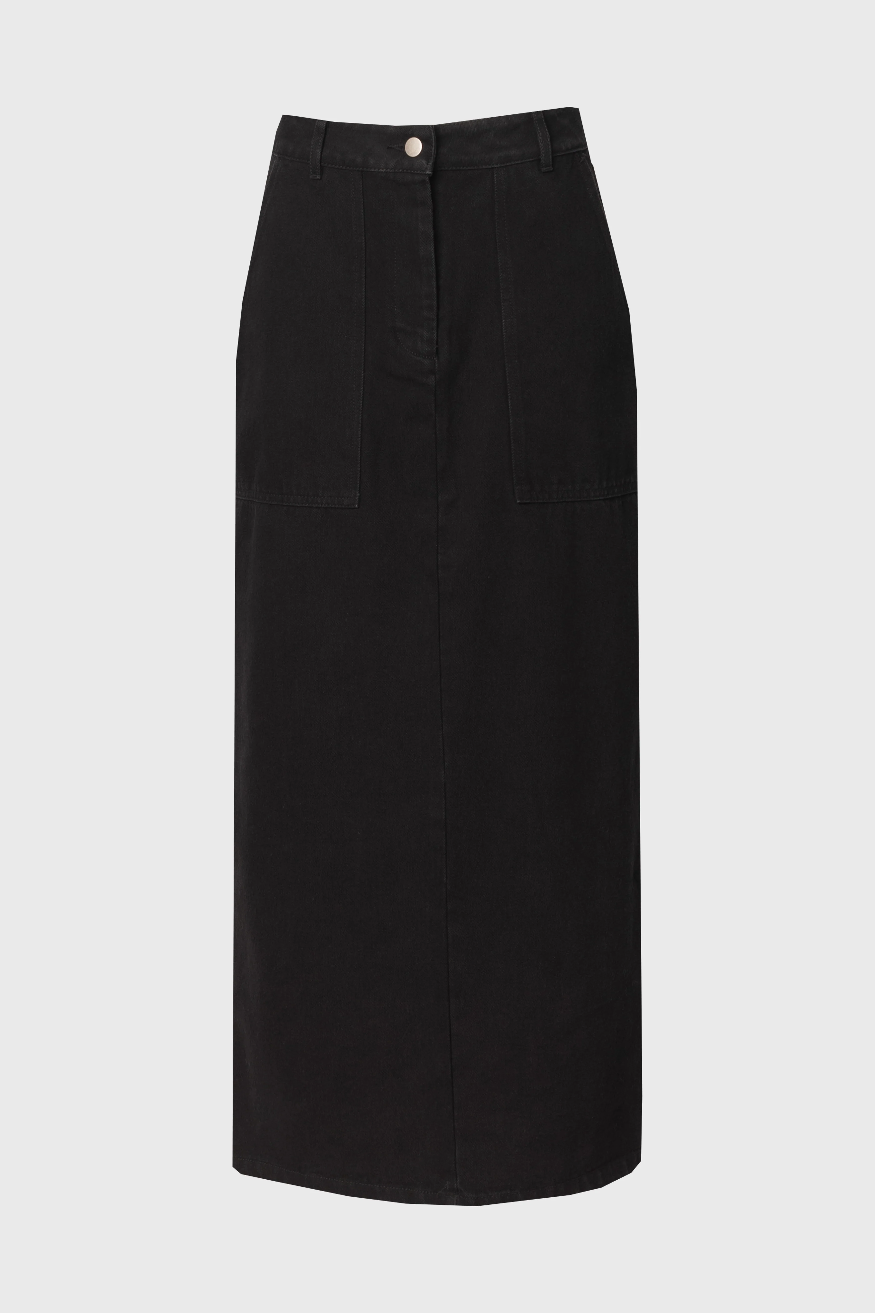 Black Exposed Pocket Denim Skirt - Image 5