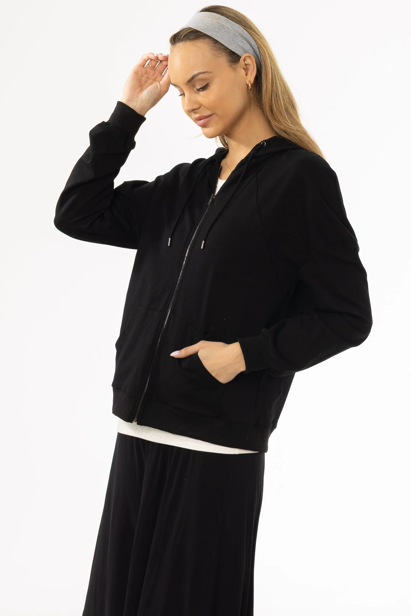 Black Zip Up Sweatshirt - Image 3