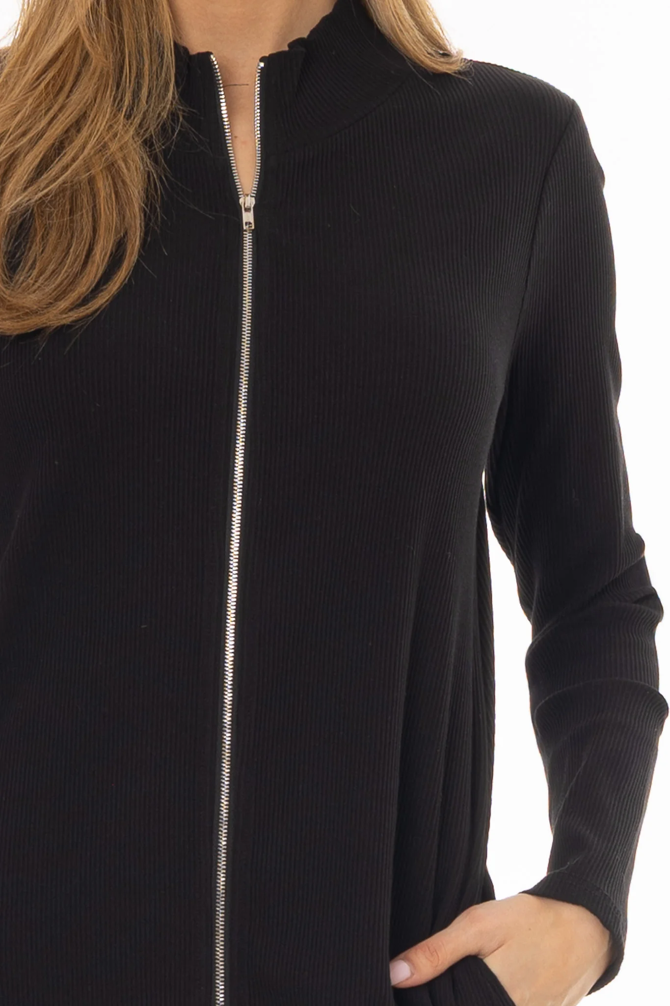 Black Zipper Maxi Dress - Image 2