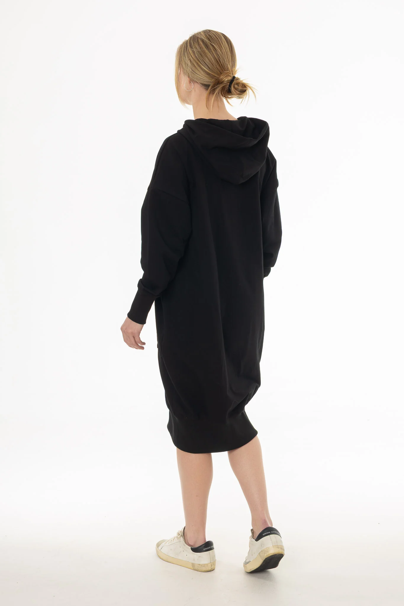 Black Zipper Sweatshirt Dress - Image 4