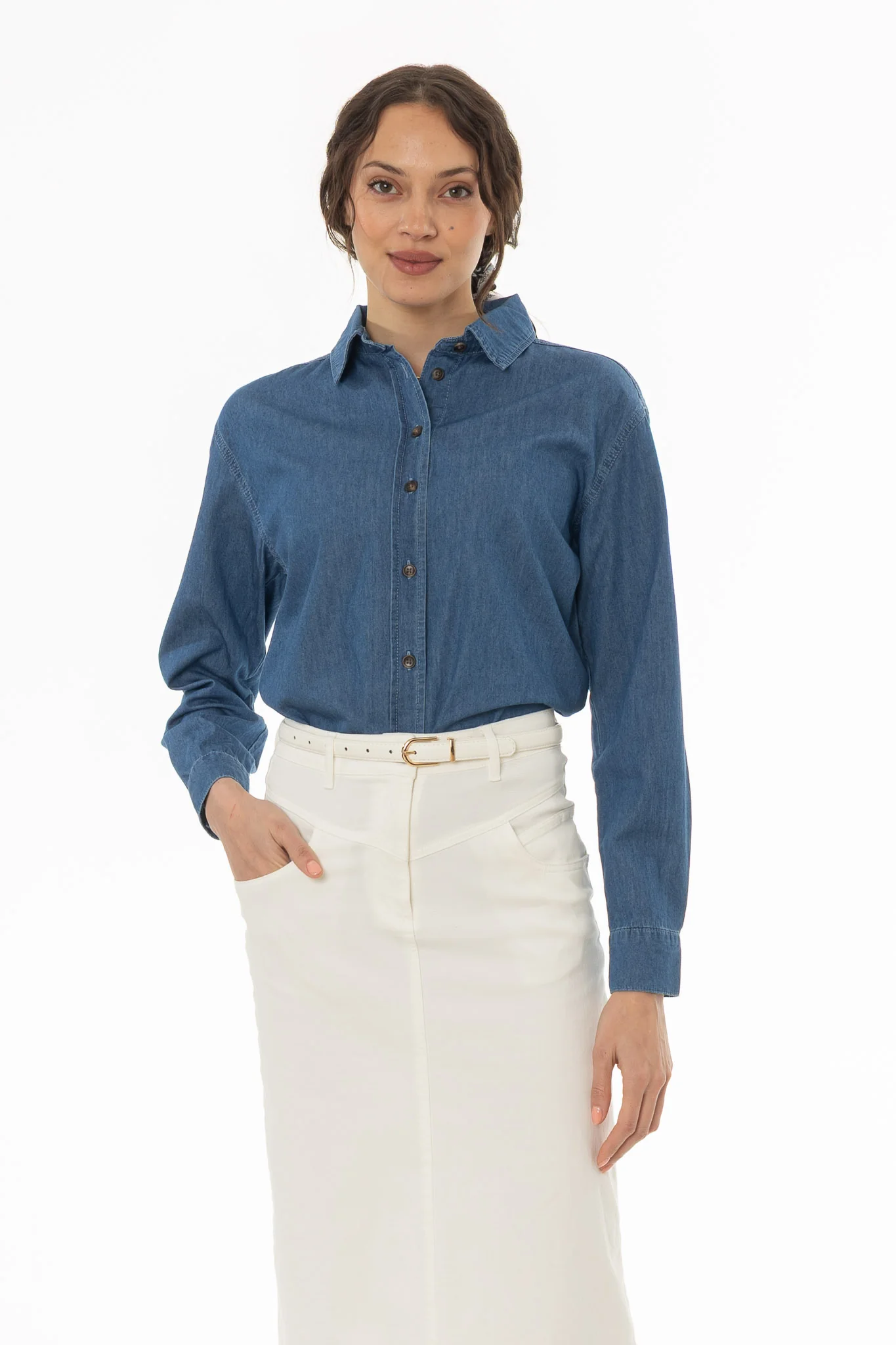 Blue Denim Blouse - Image 5