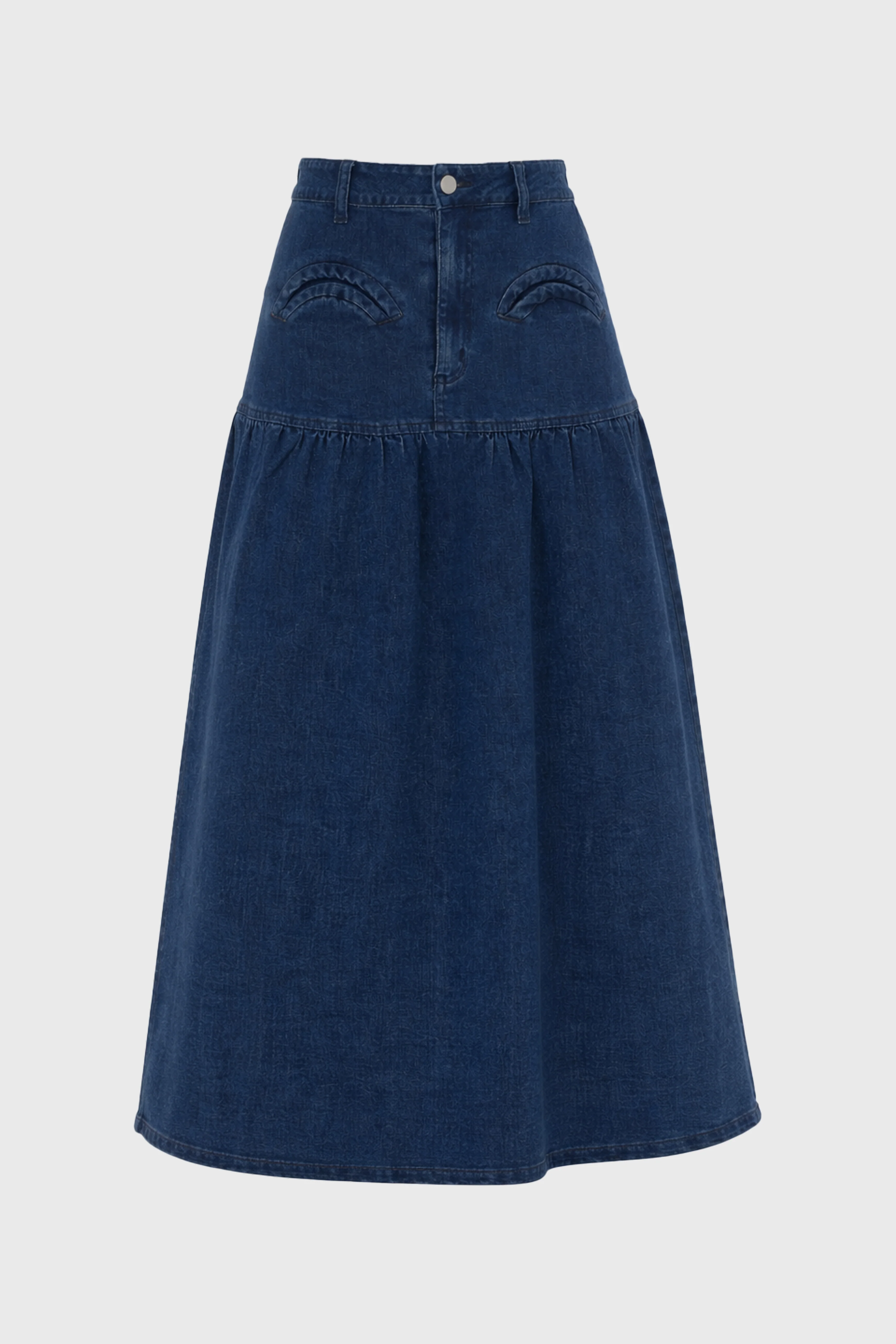 Blue Drop Waist Denim Skirt - Image 6