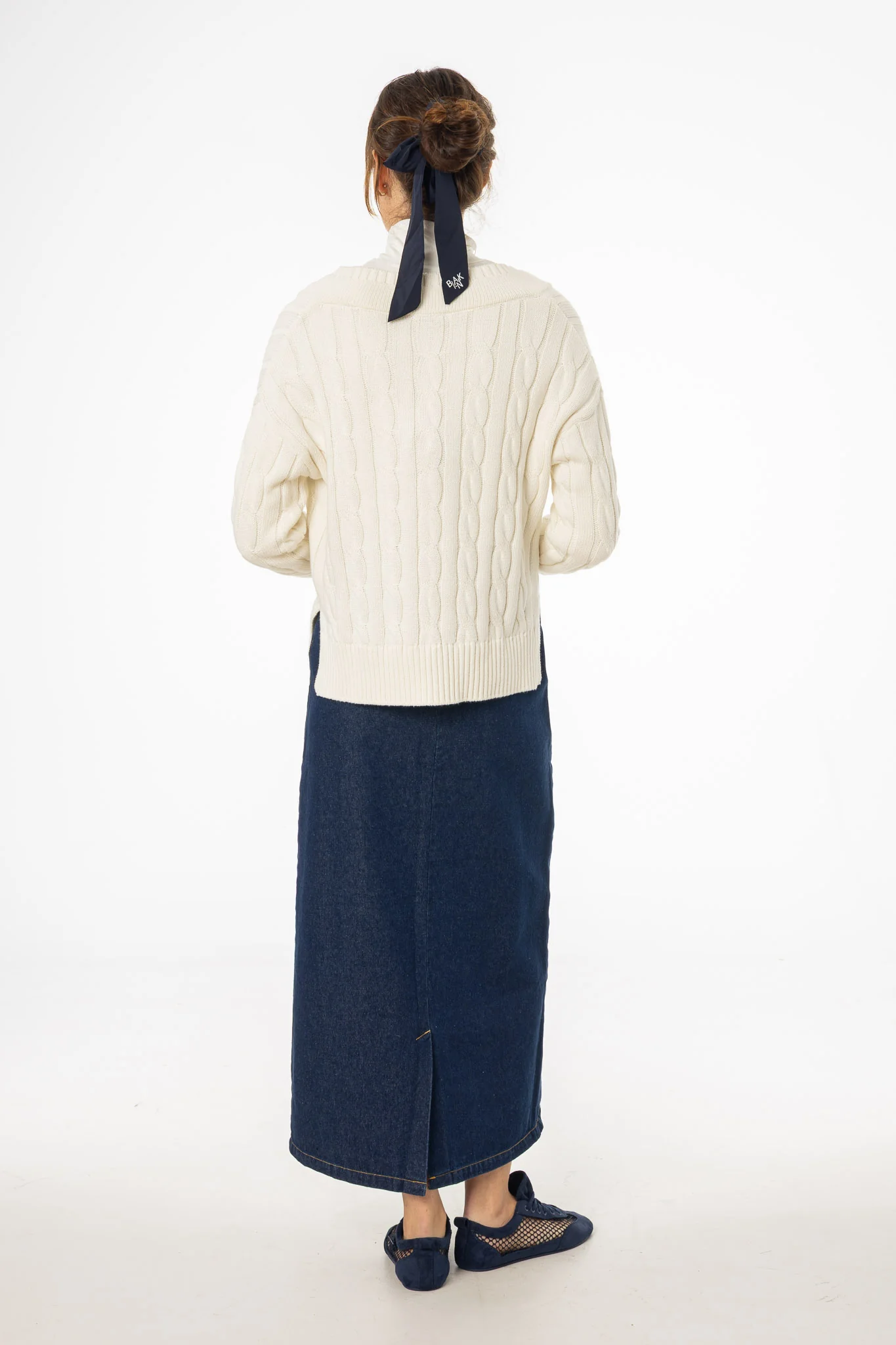 Blue Exposed Pocket Denim Skirt - Image 4
