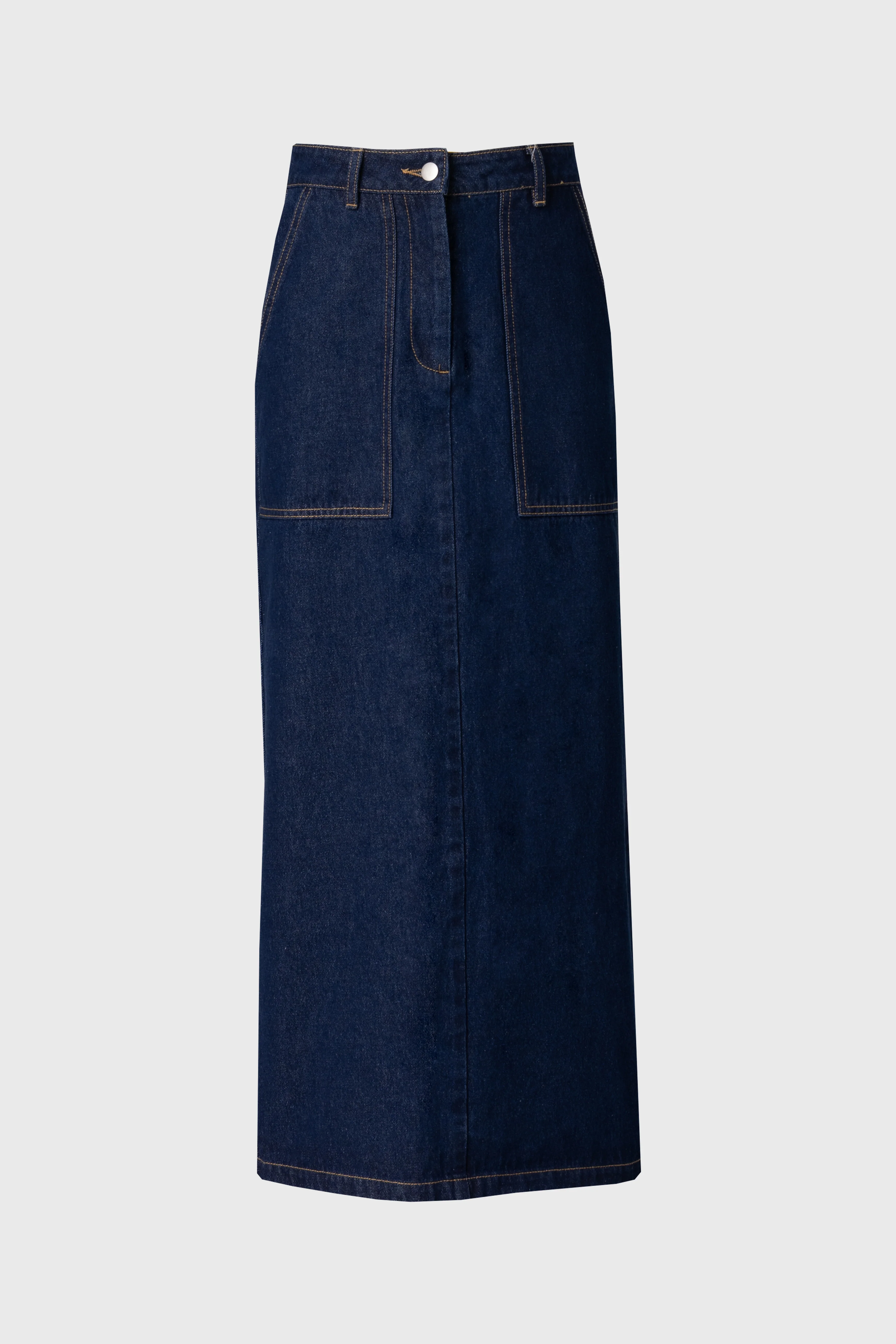 Blue Exposed Pocket Denim Skirt - Image 6