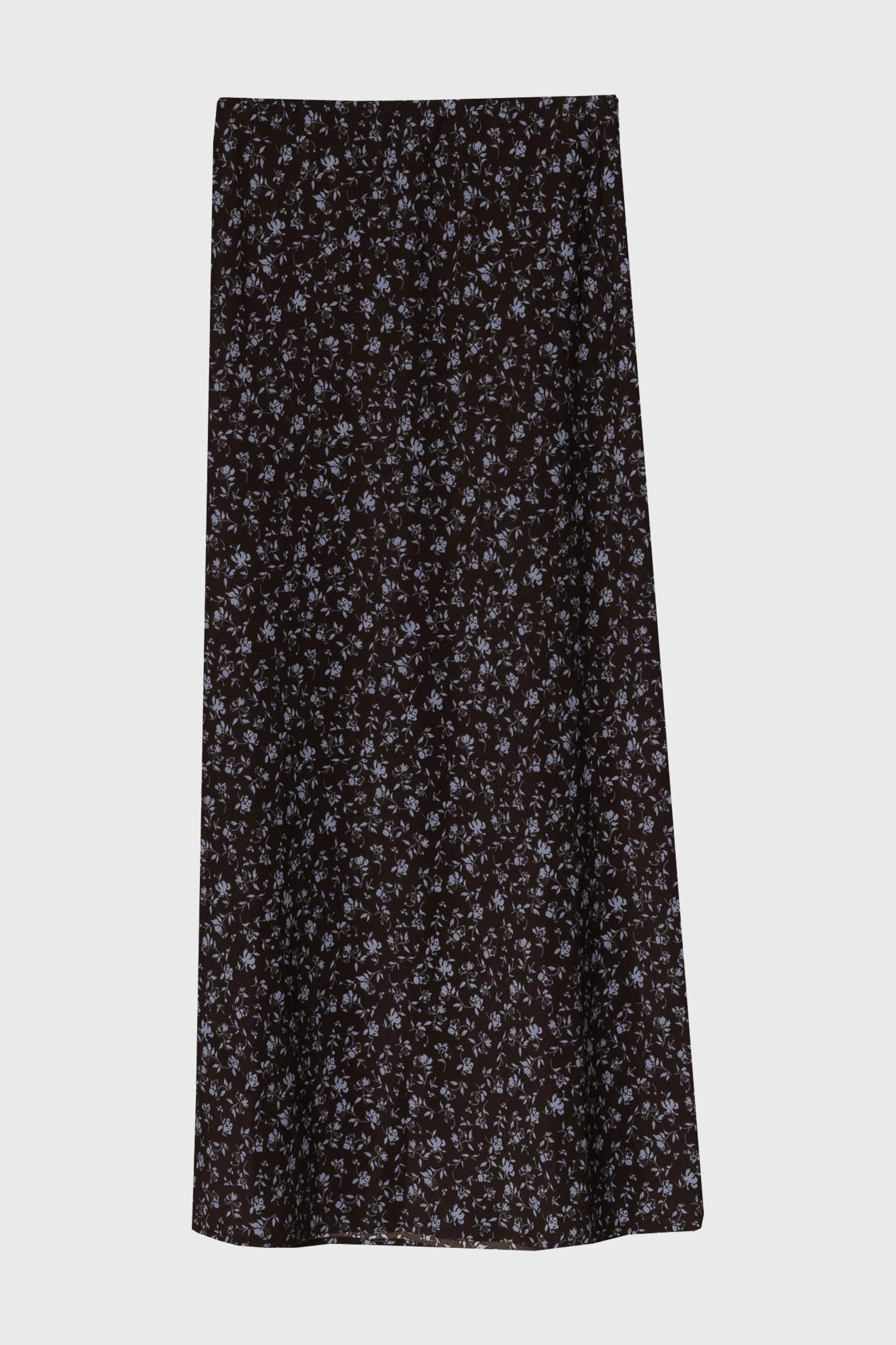 Blue Floral Printed Slip Skirt - Image 6