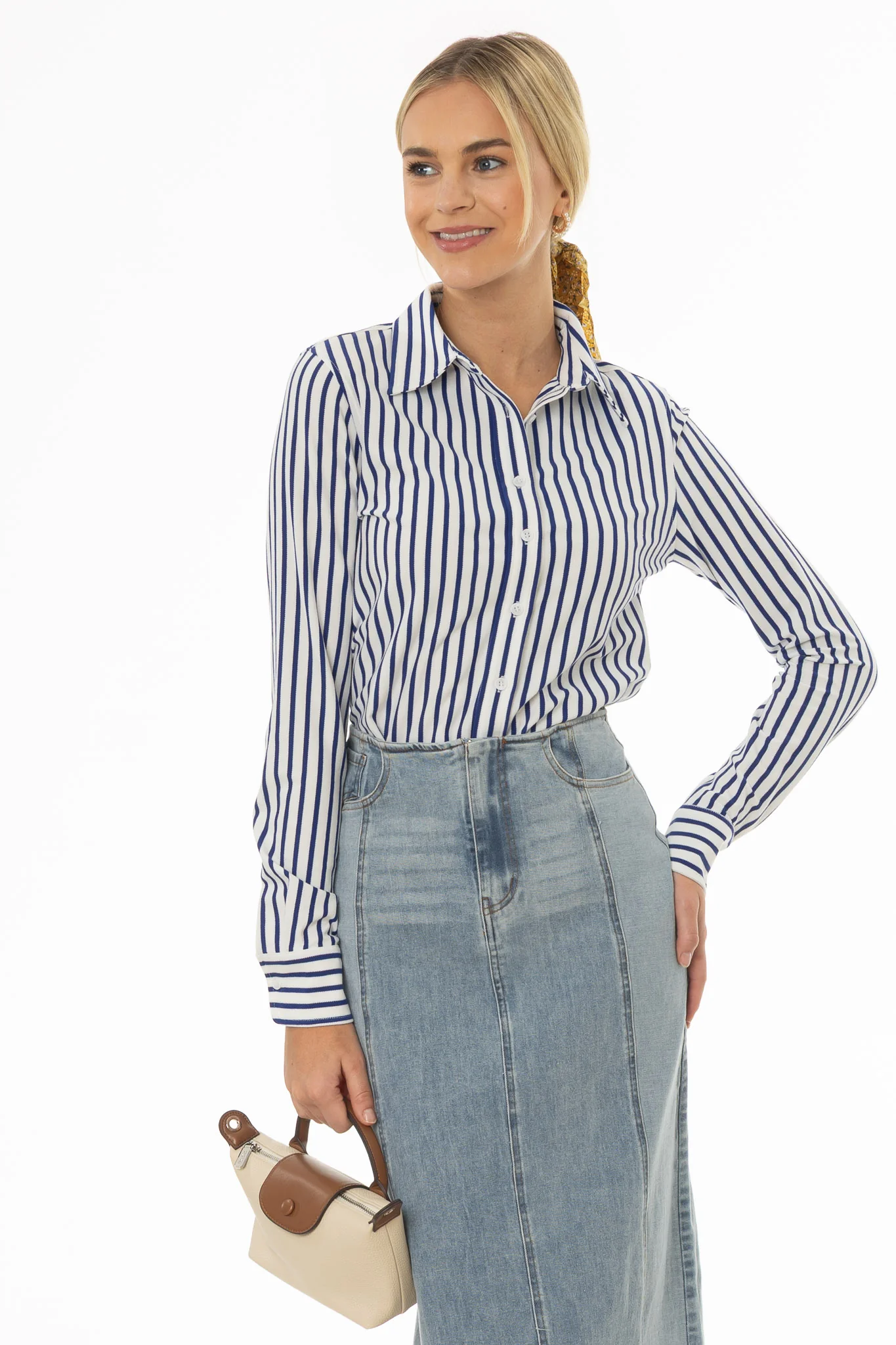 Blue Polo Button Up Shirt - Image 4