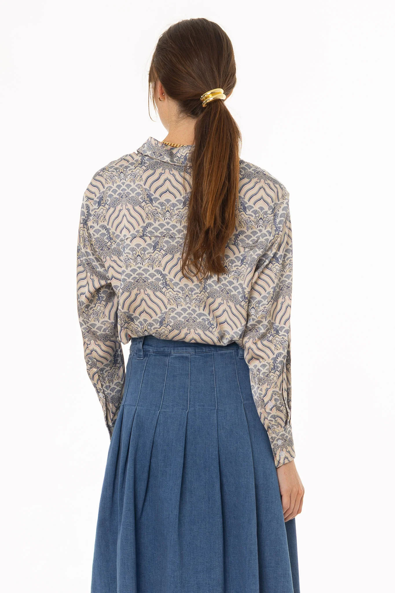 Blue Printed Blouse - Image 5