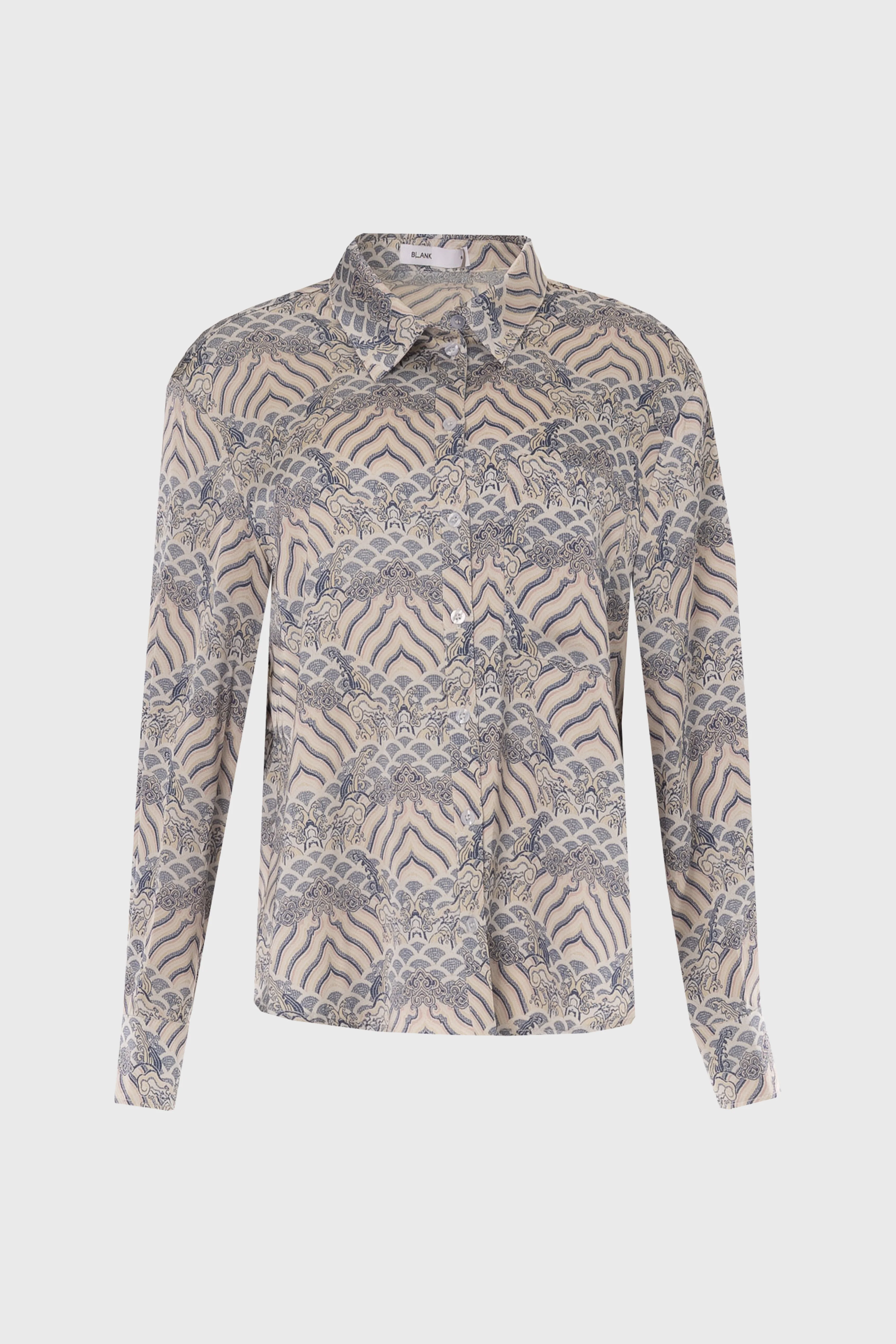 Blue Printed Blouse - Image 6