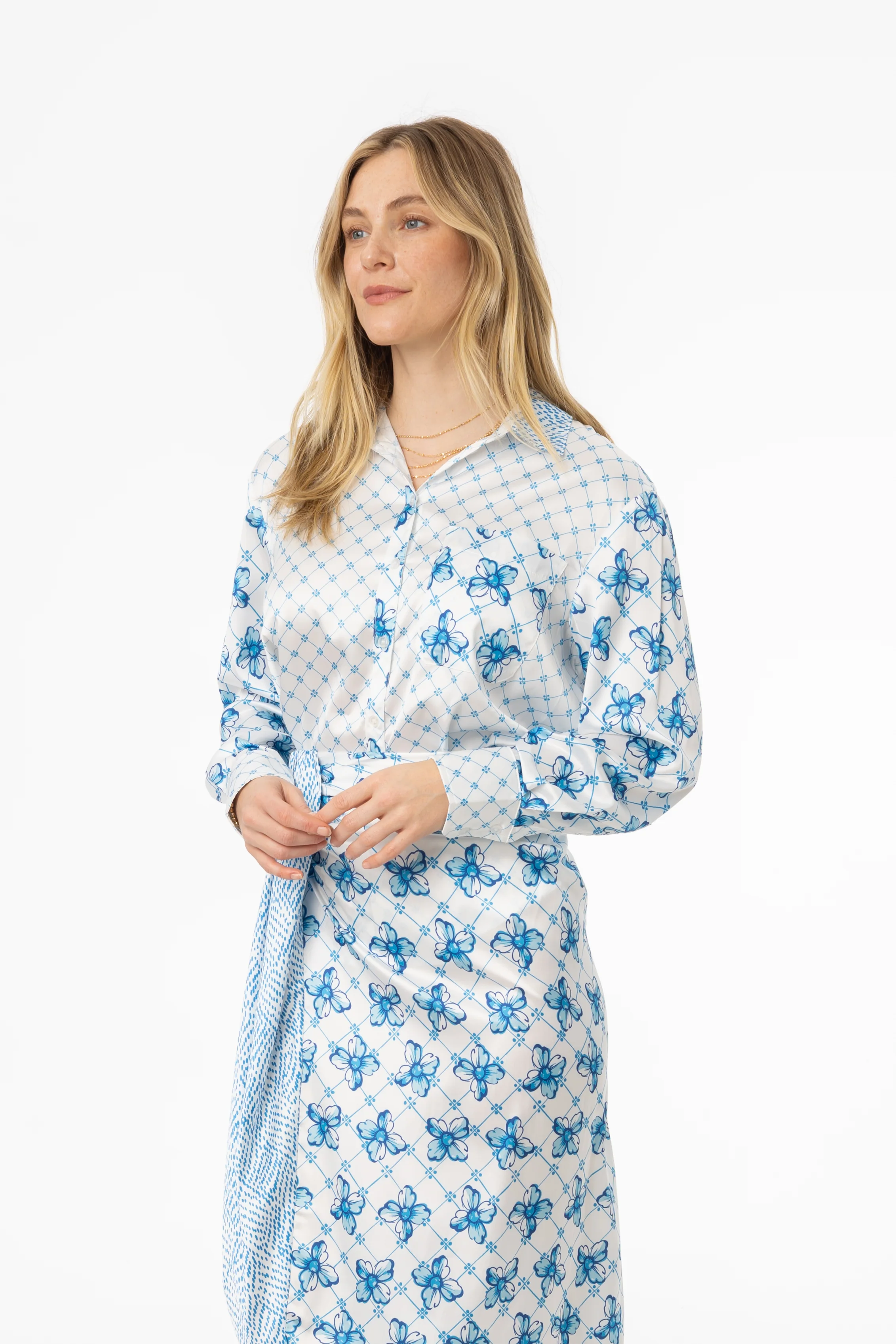 Blue Printed Blouse - Image 2