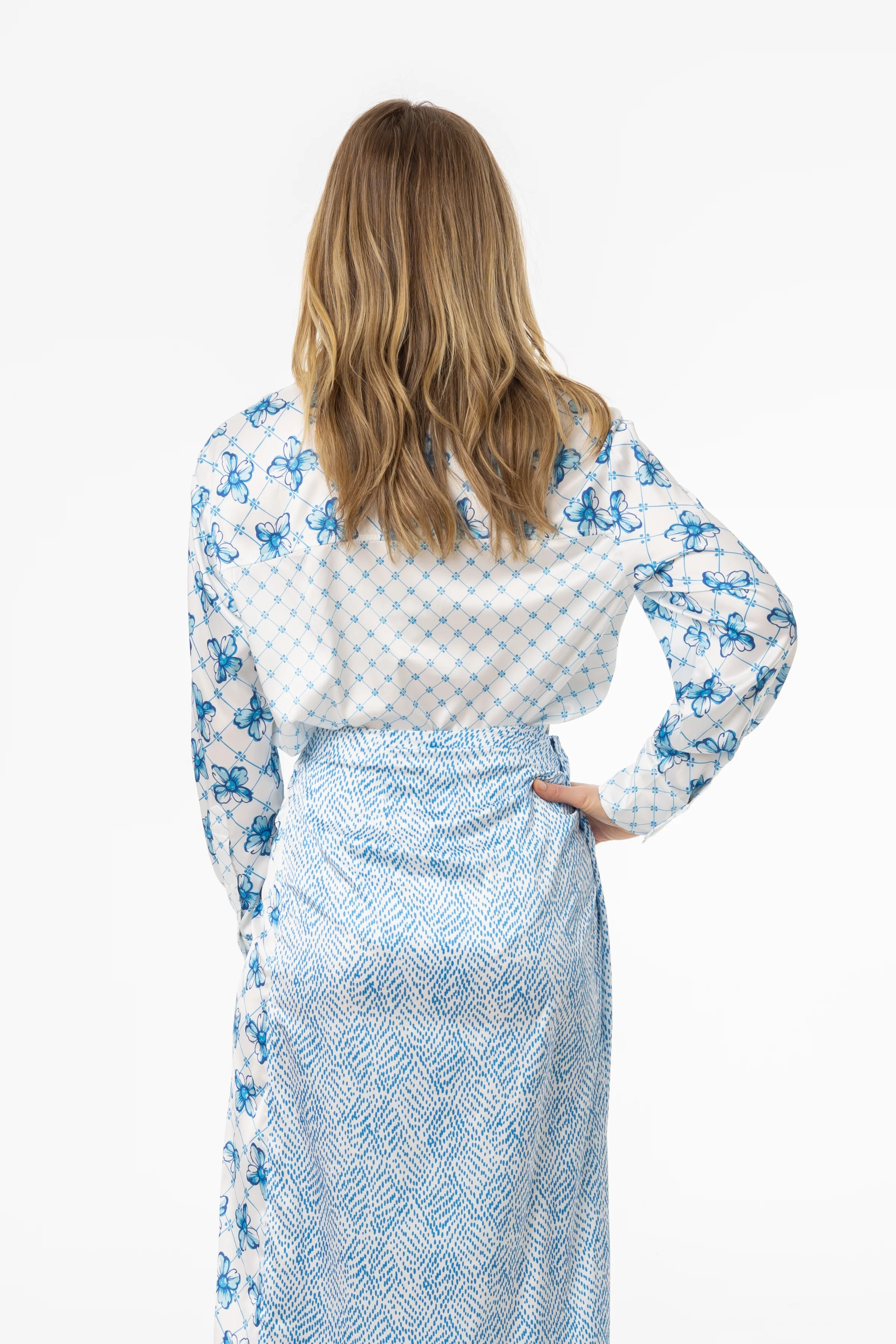 Blue Printed Blouse - Image 3