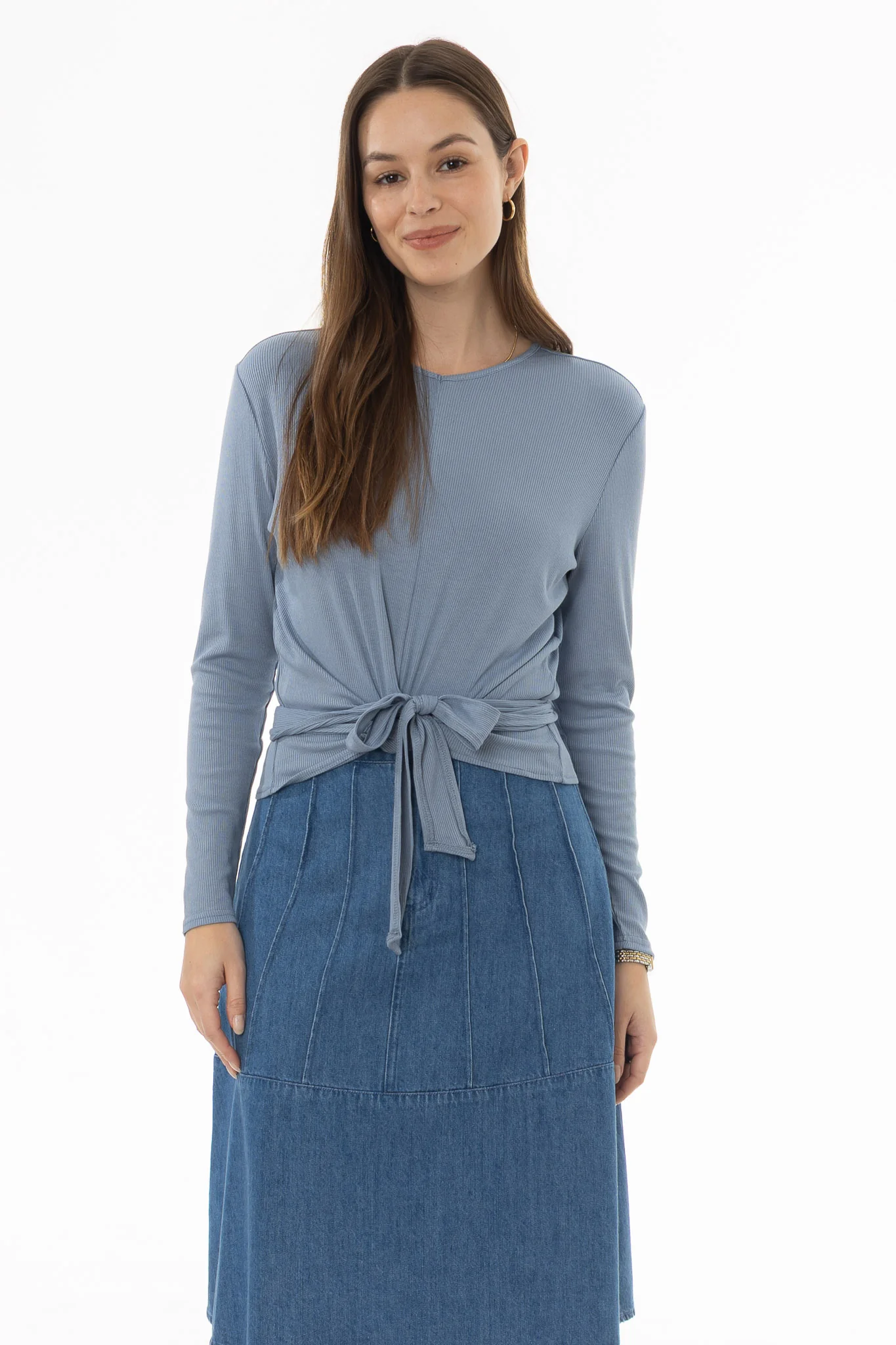 Blue Ribbed Tie T-Shirt