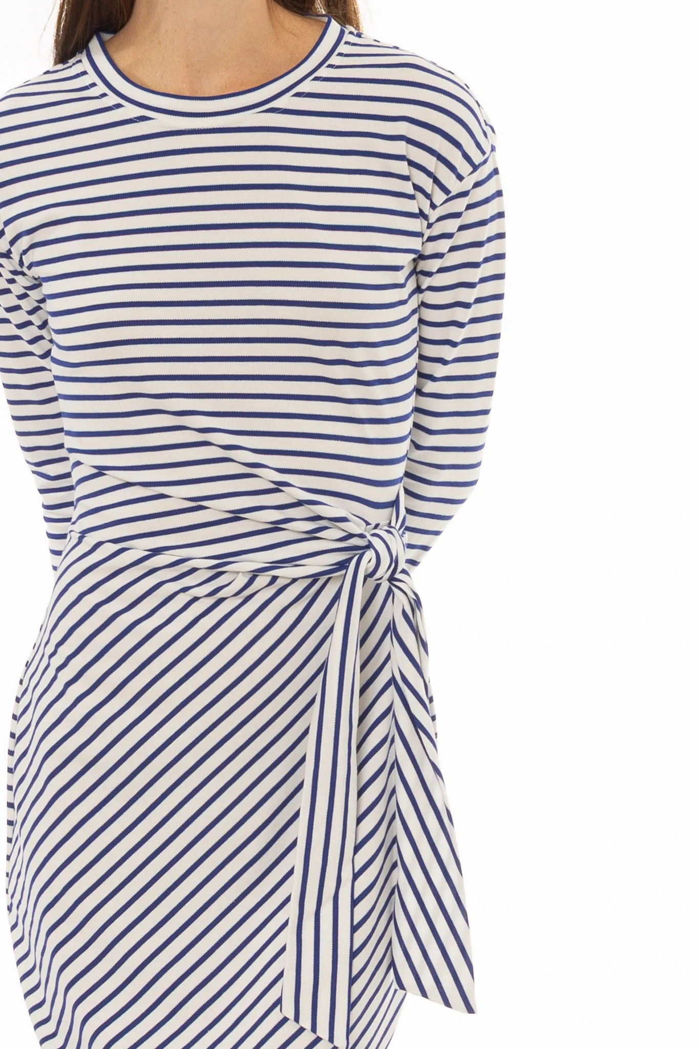 Blue Striped Tie Maxi Dress - Image 3