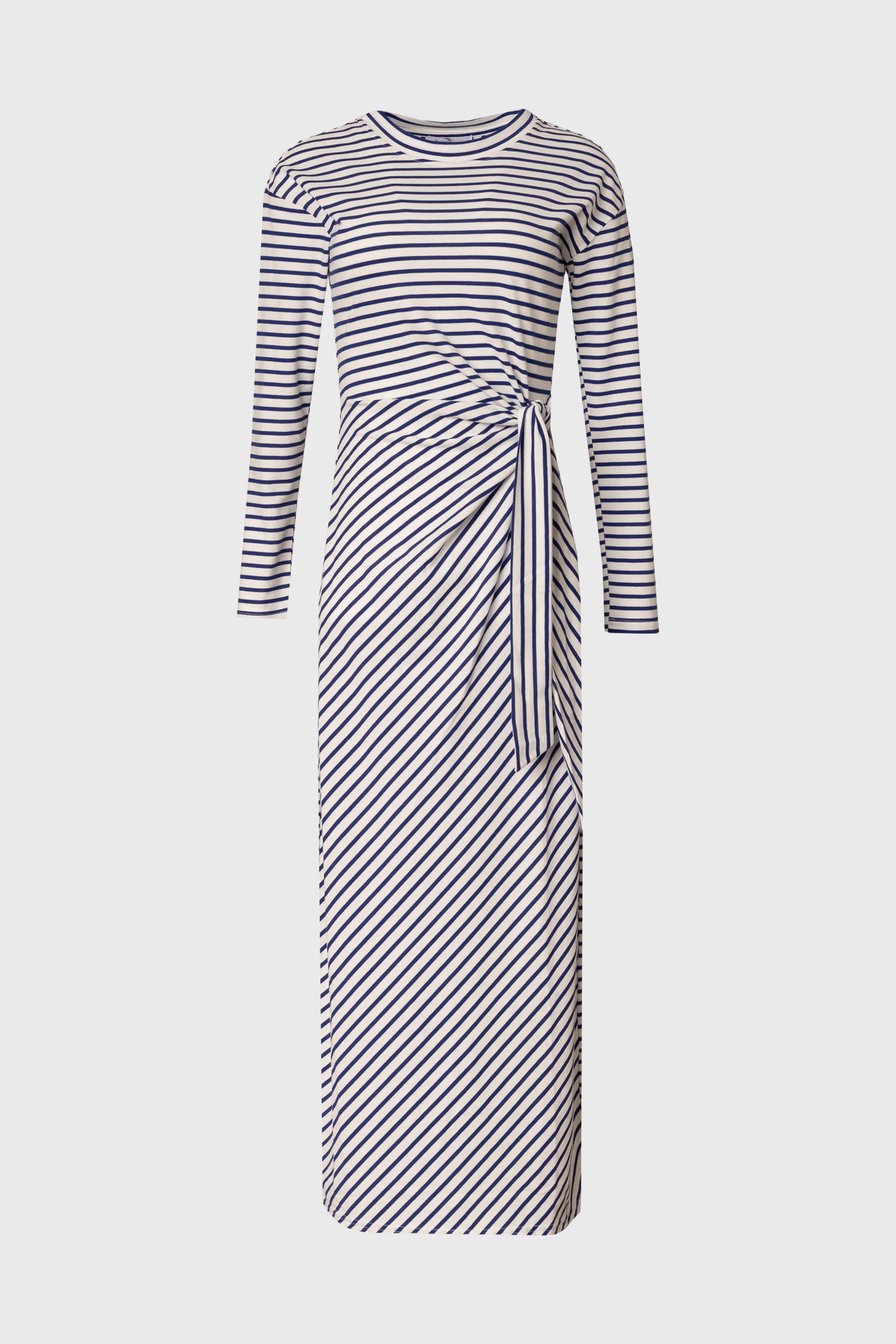 Blue Striped Tie Maxi Dress - Image 6