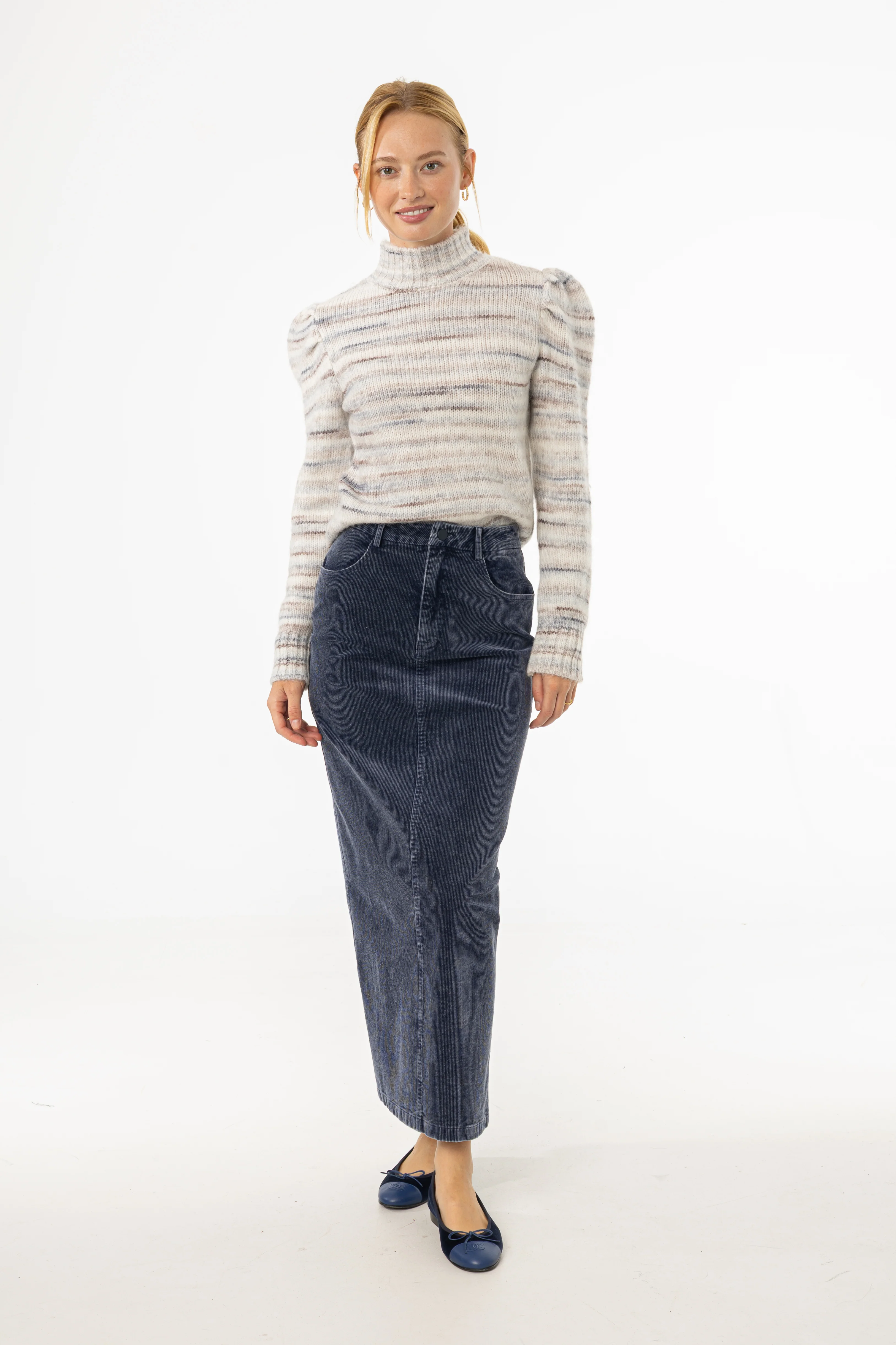 Blue Wash Corduroy Skirt - Image 4