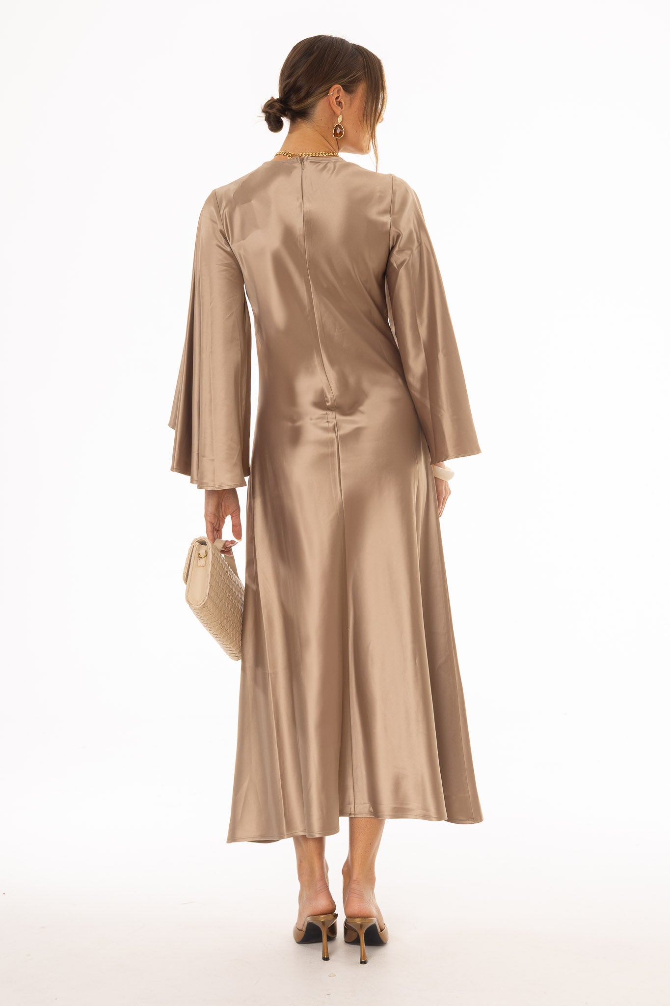 Bronze Flare Sleeve Maxi Dress - Image 4