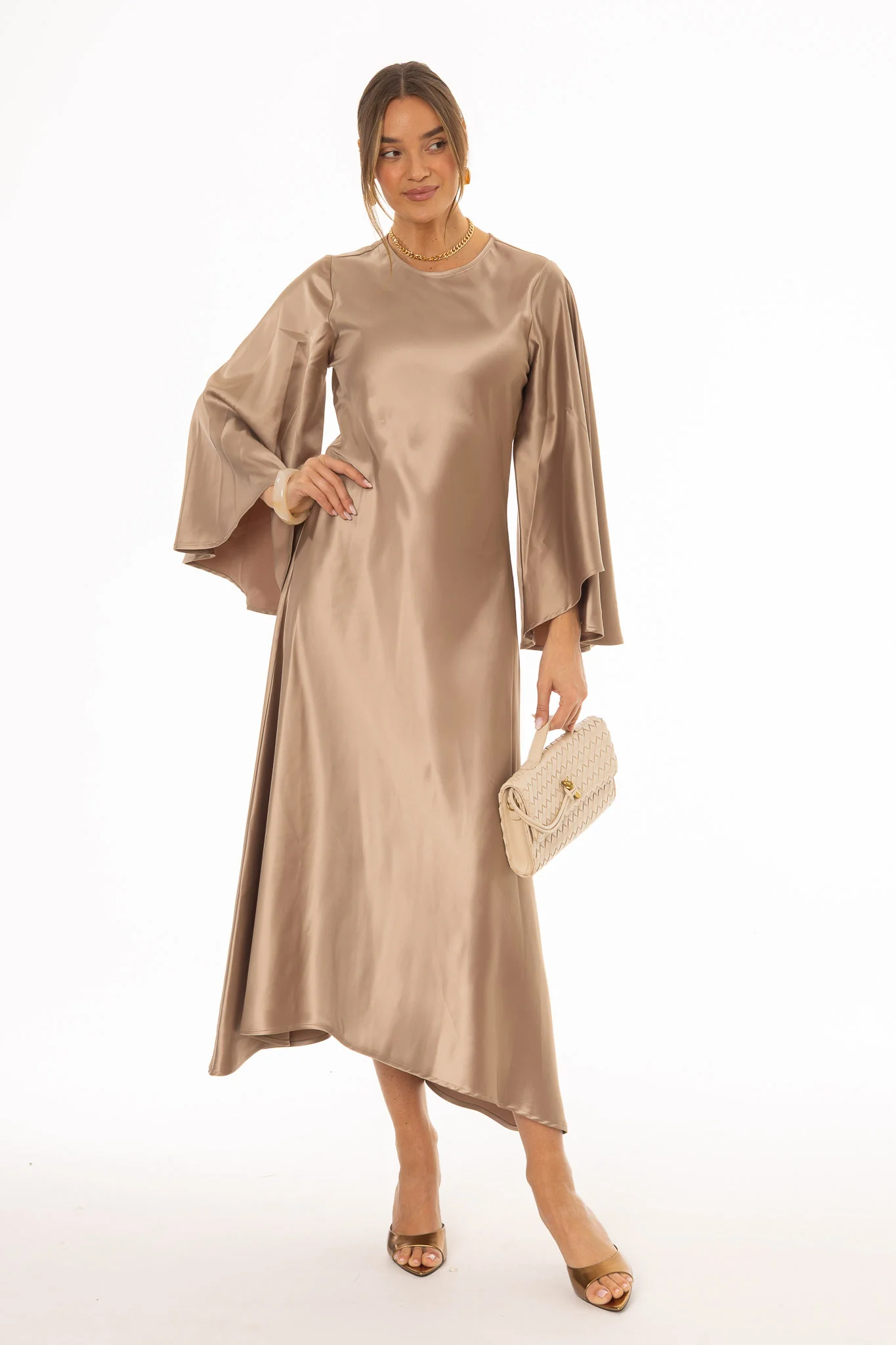 Bronze Flare Sleeve Maxi Dress - Image 5
