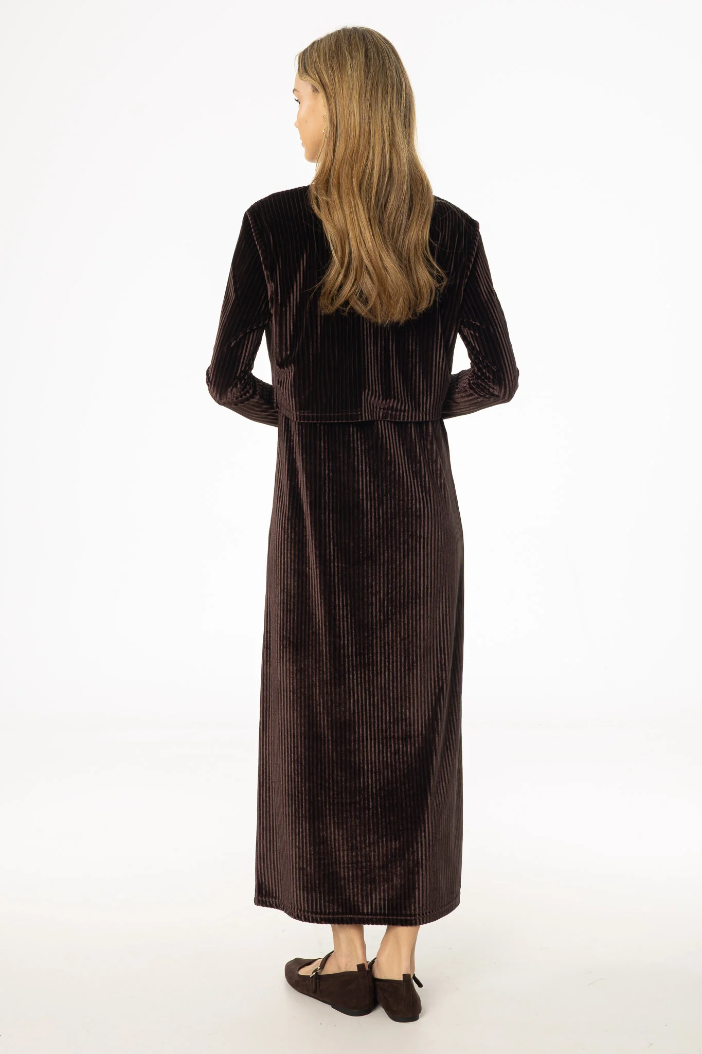 Brown Ribbed Velour Jumper - Image 4