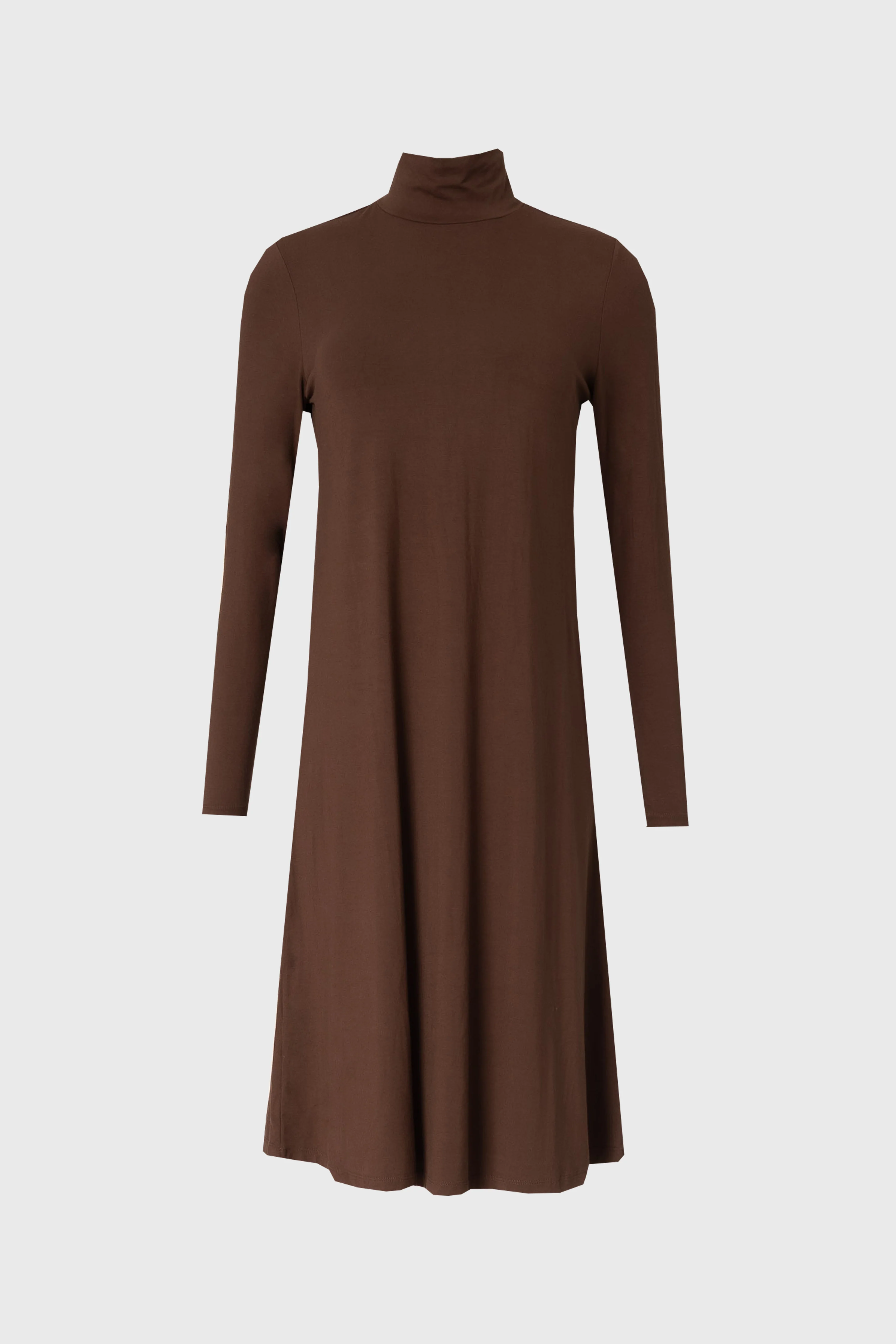 Brown Turtleneck Swing Dress - Image 5