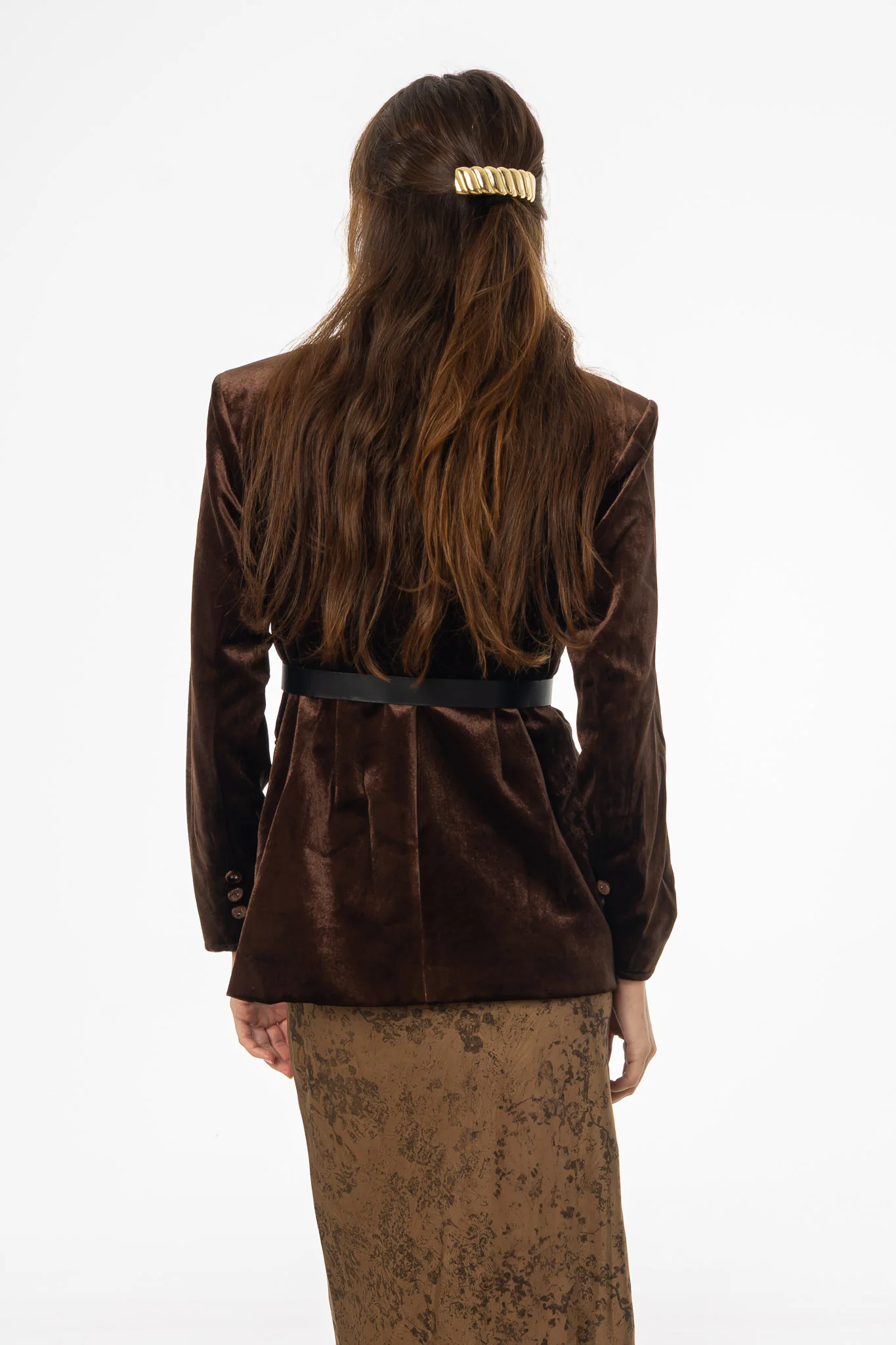 Brown Velour Blazer - Image 3
