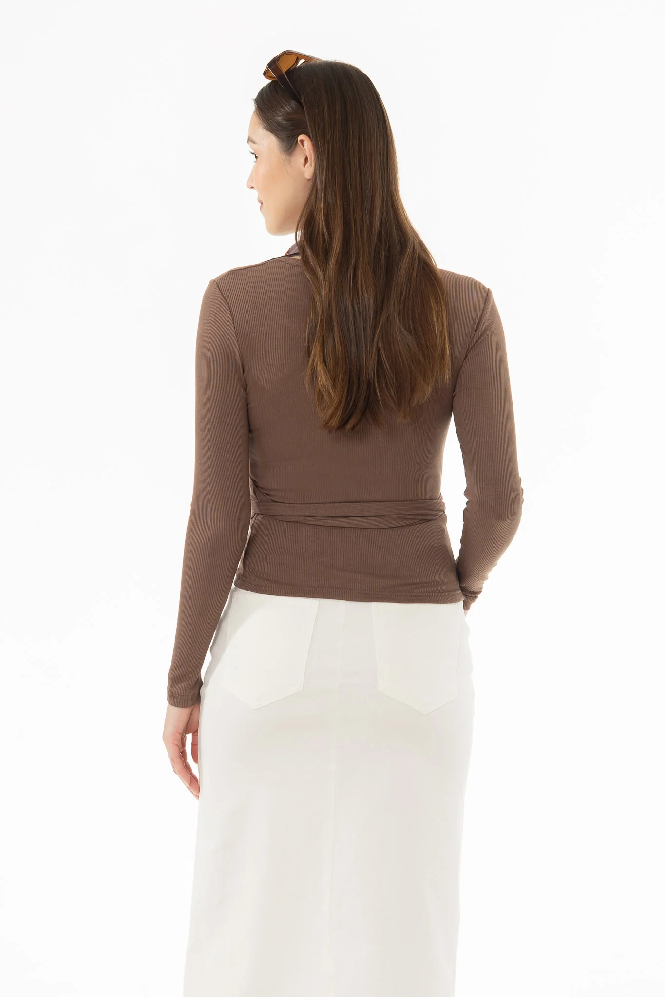 Brown Wrap T-Shirt - Image 4