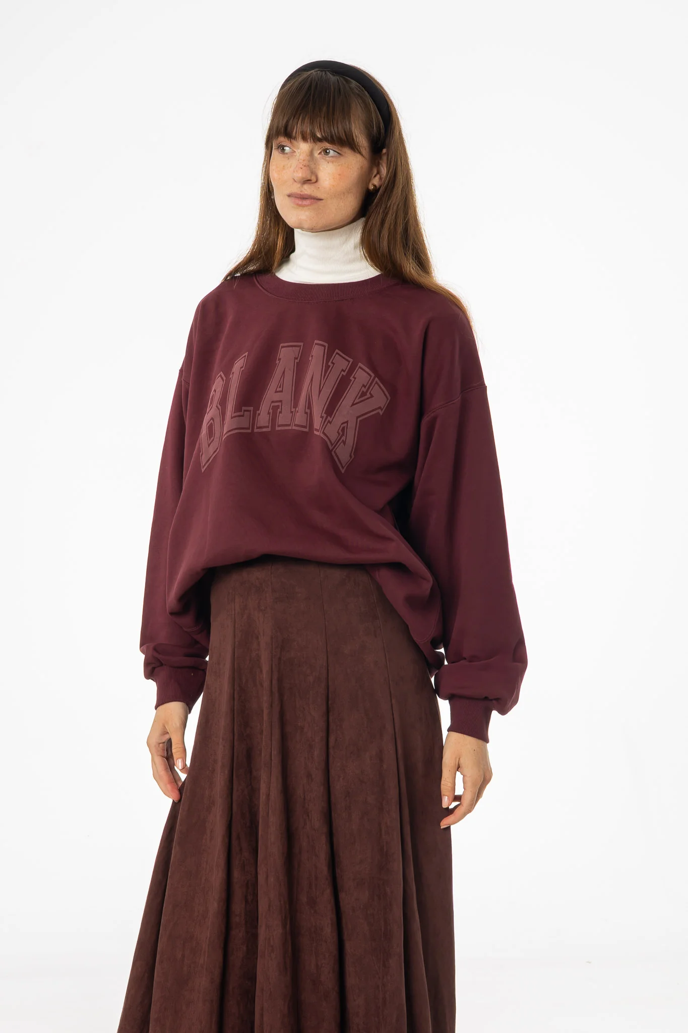 Burgundy Blank Sweatshirt - Image 3