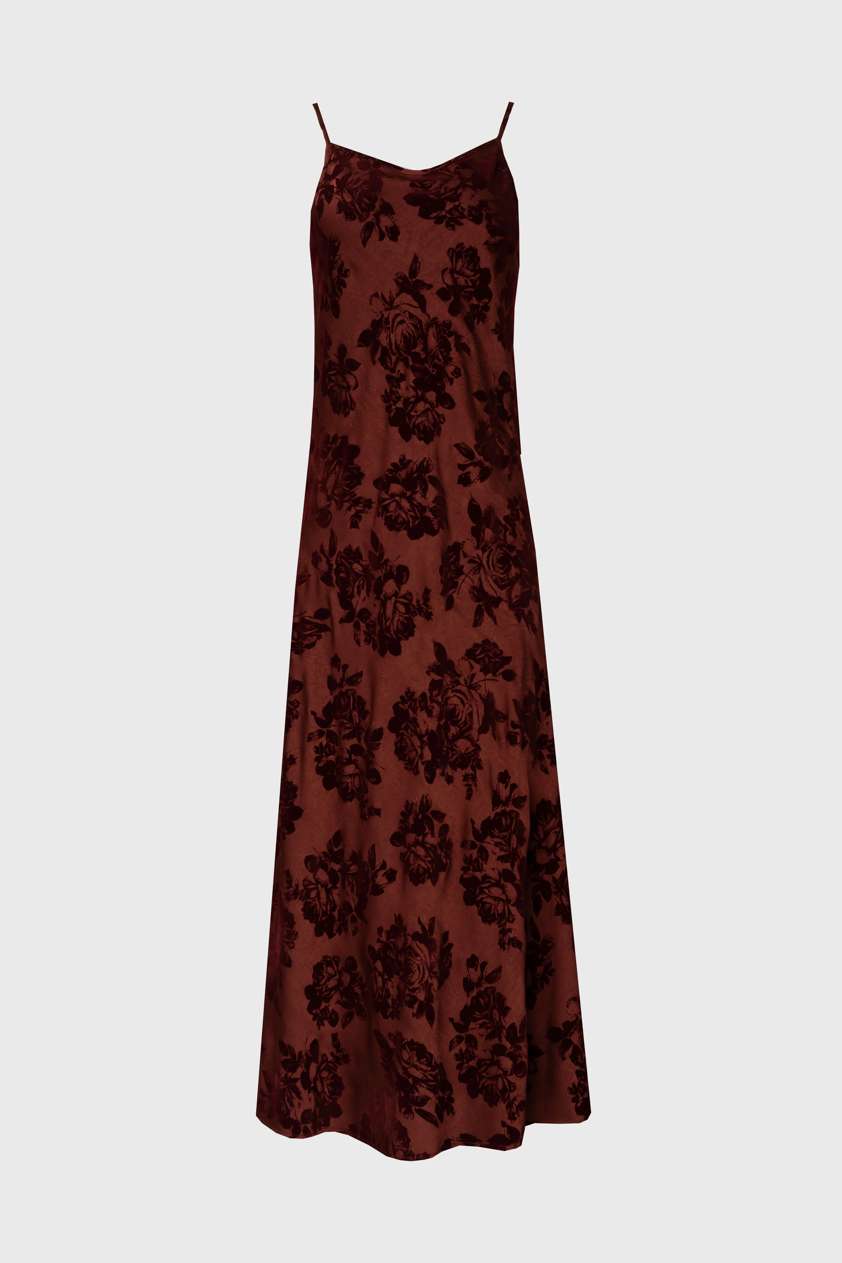 Burgundy Flower Print Velvet Slip Jumper - Image 5