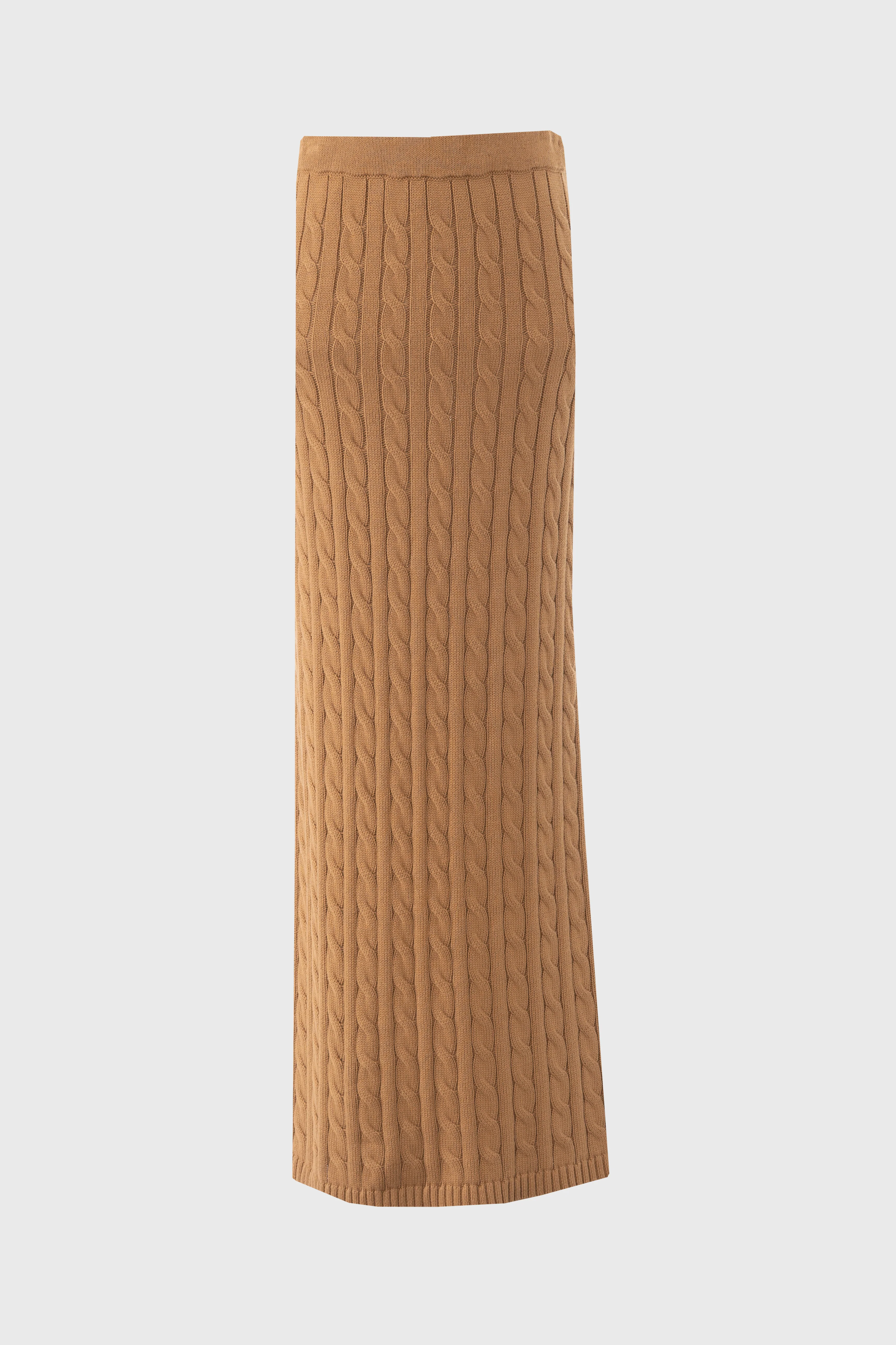 Camel Cable Knit Skirt - Image 5