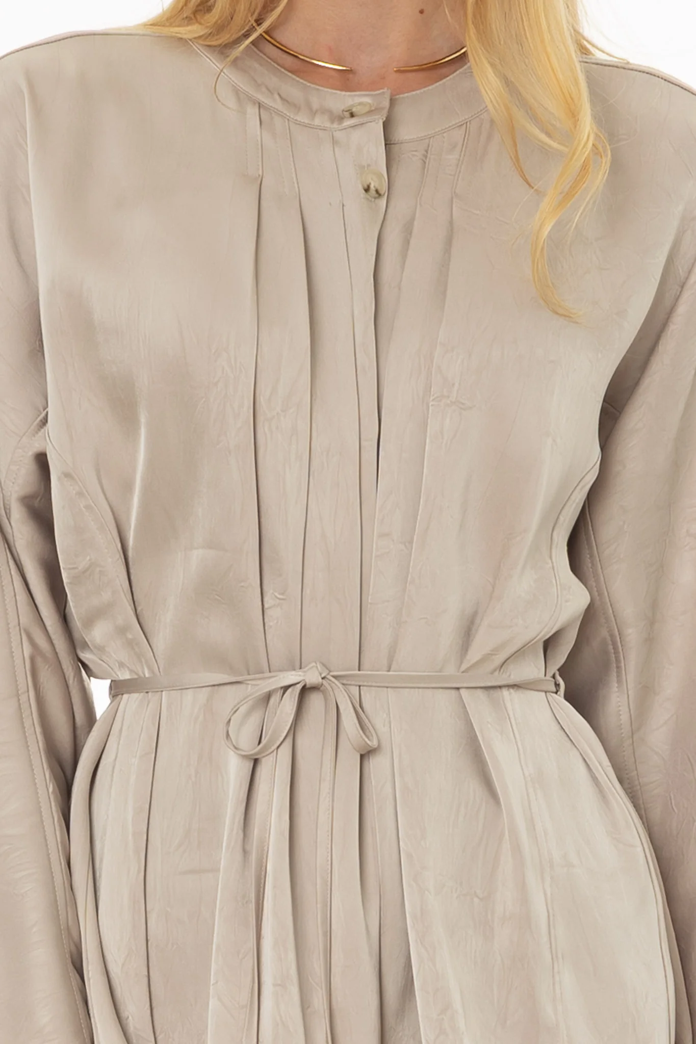 Sand Flare Sleeve Tie Blouse - Image 2