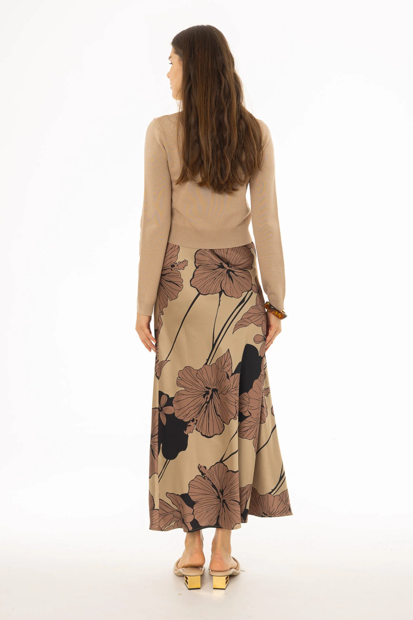 Champagne Floral Slip Dress - Image 3