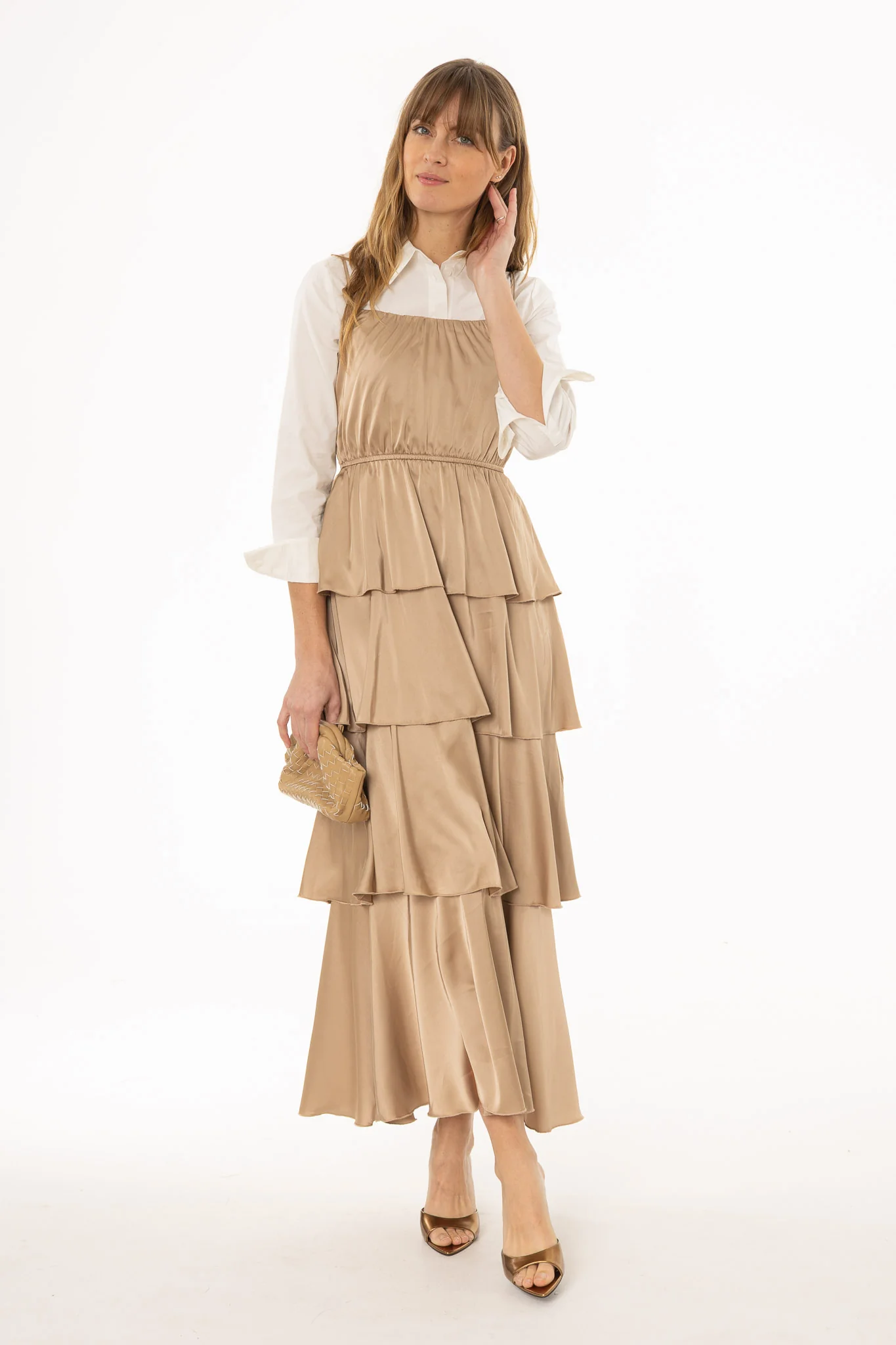 Champagne Layered Ruffle Jumper