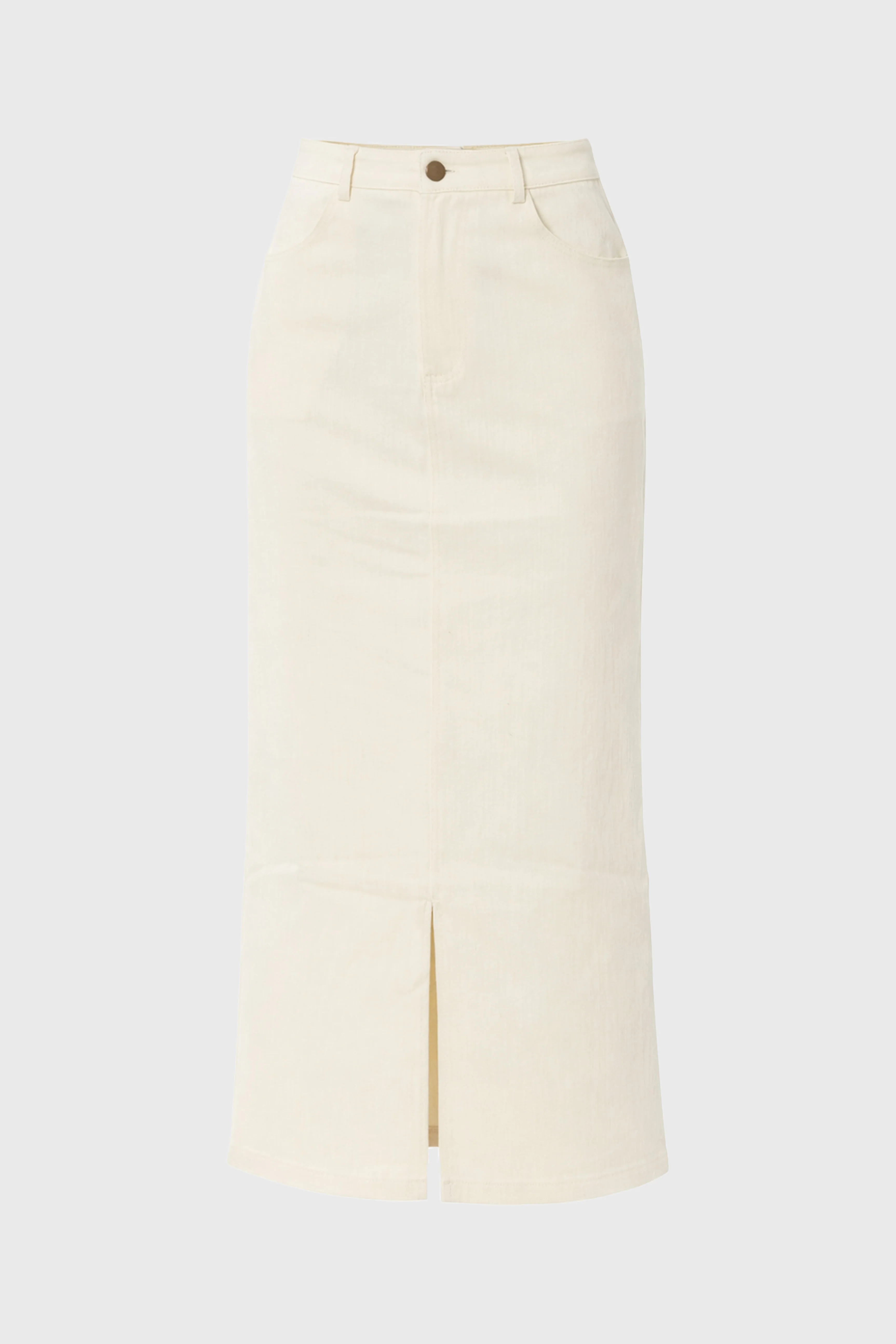Cream Front Slit Maxi Skirt - Image 6