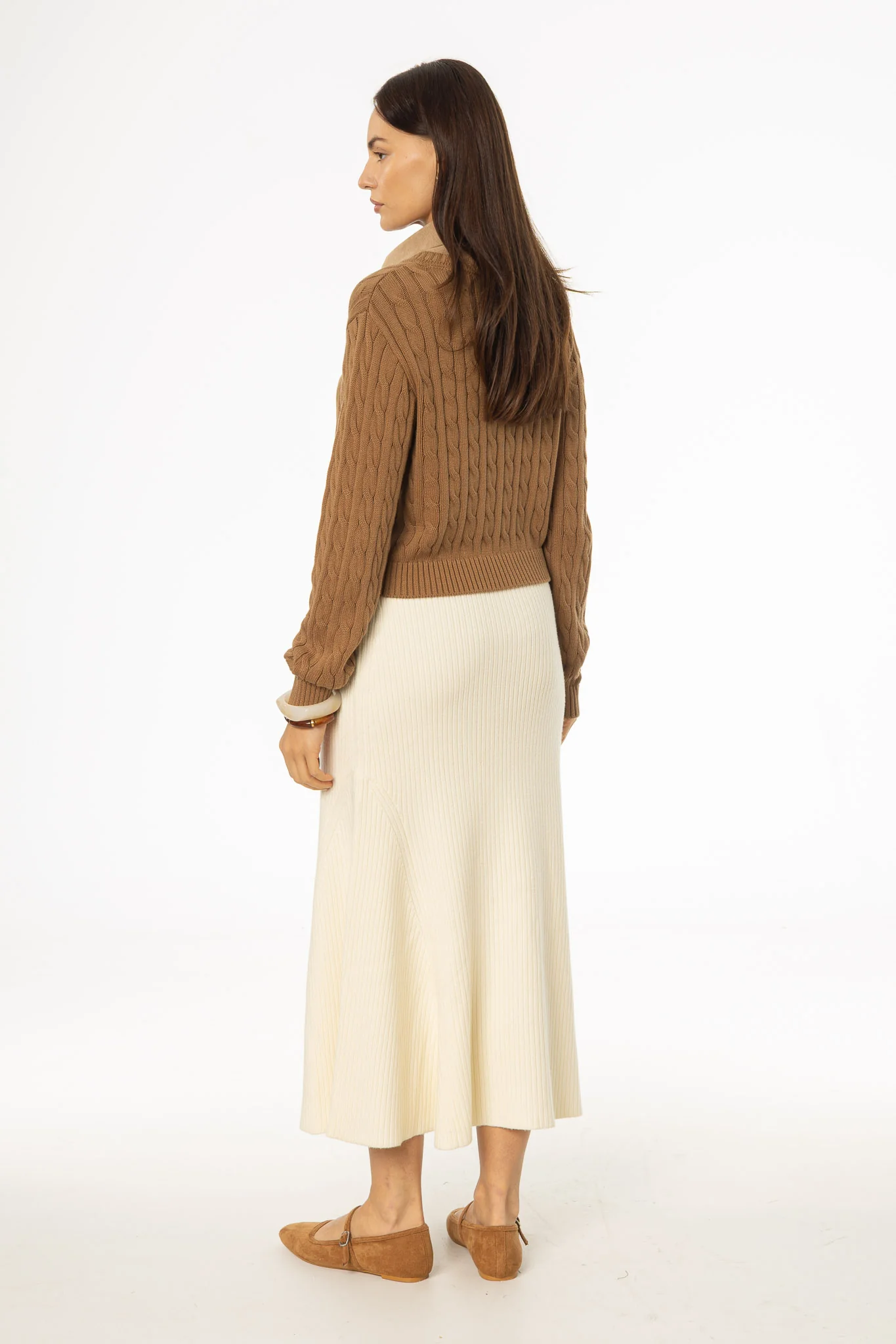 Cream Knit Circle Skirt - Image 2