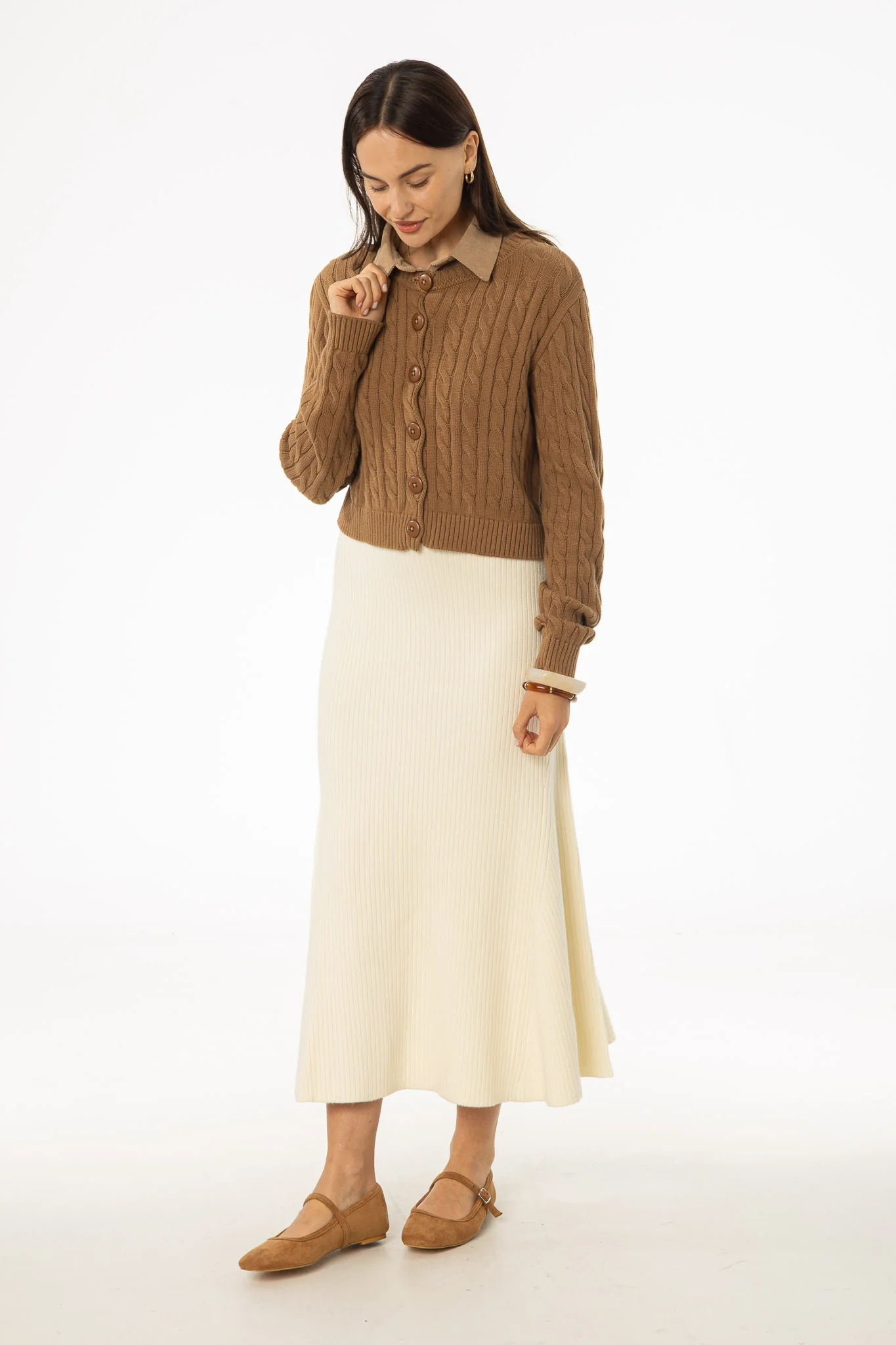 Cream Knit Circle Skirt - Image 4