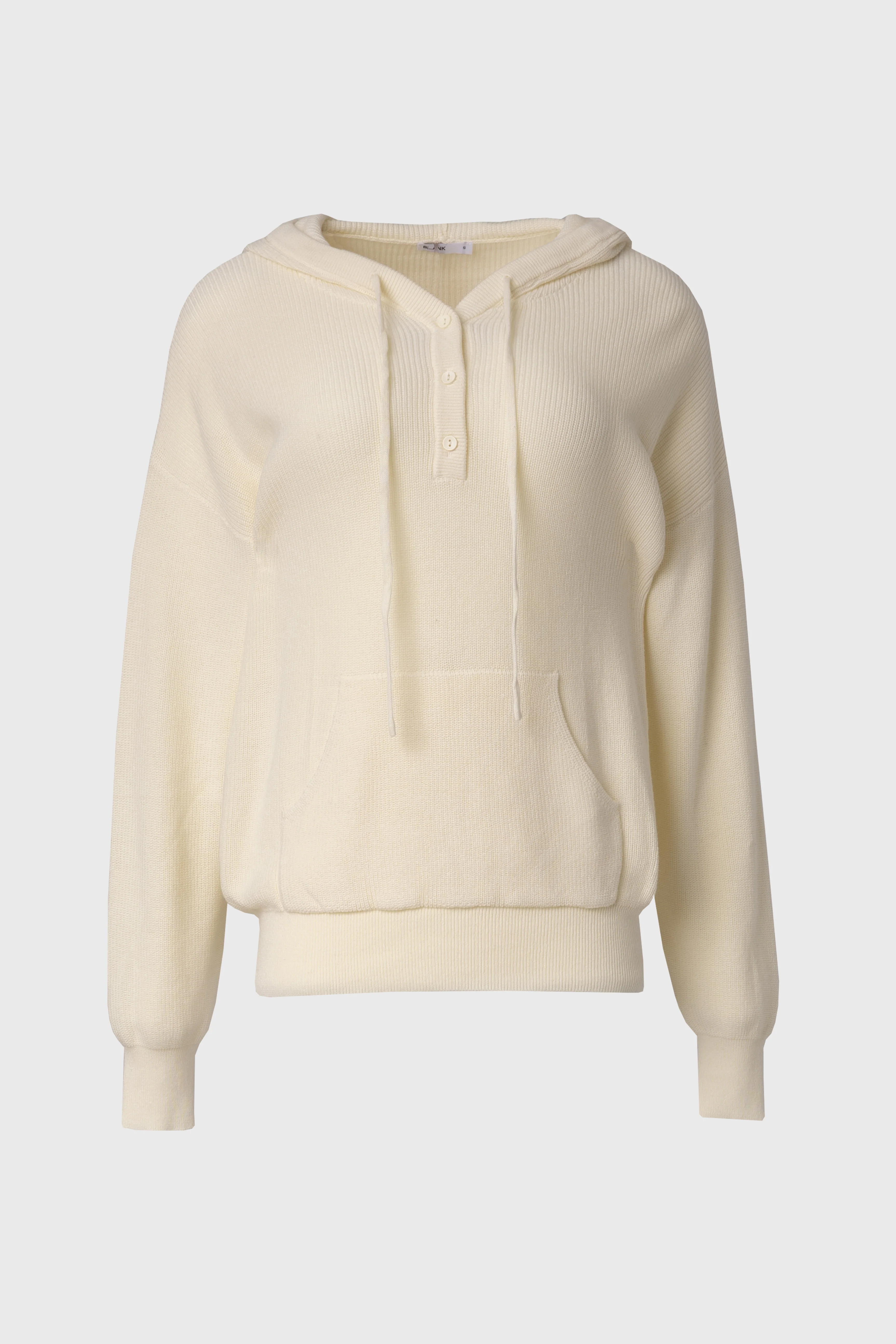 Cream Knit Hoodie Sweater - Image 5